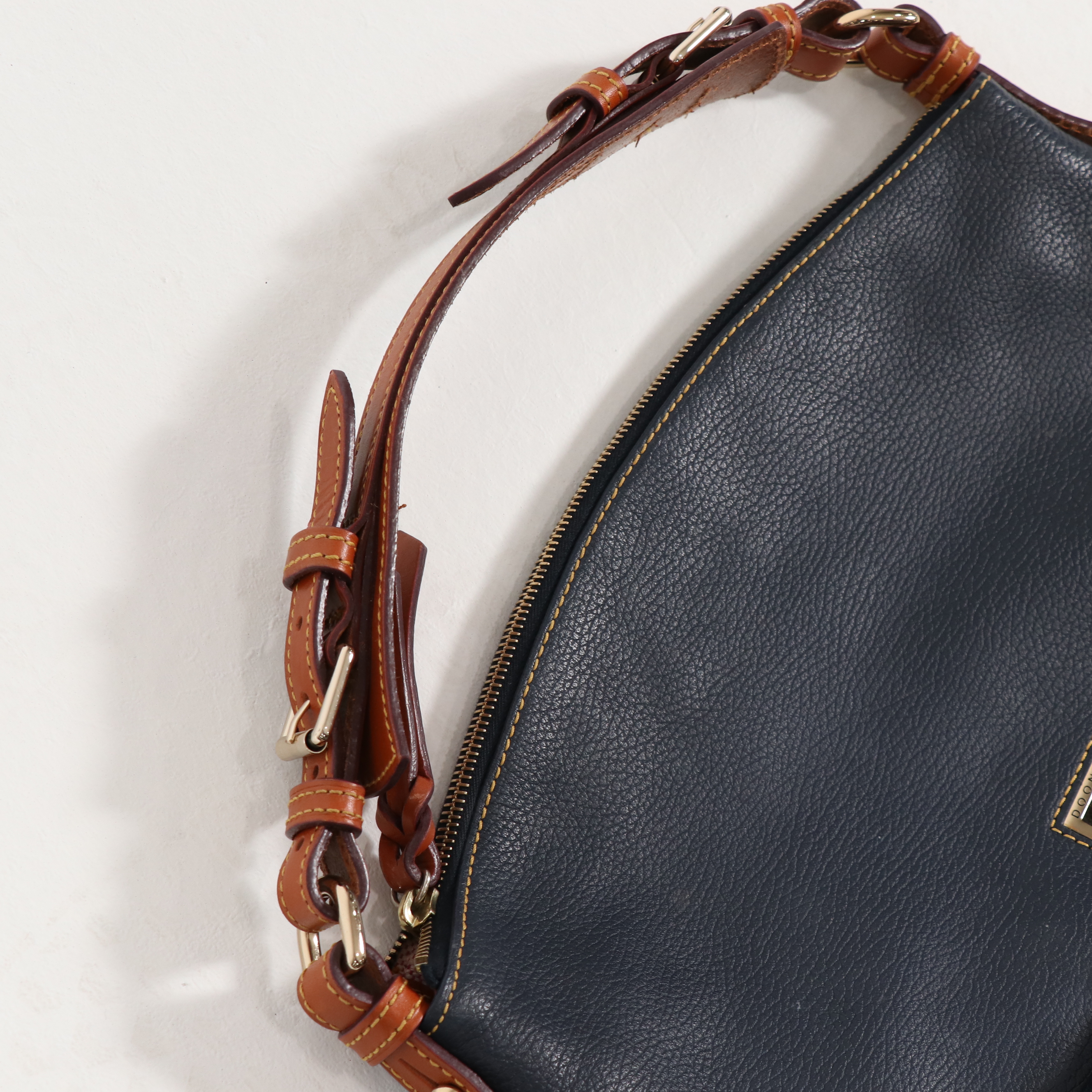 Dooney & Bourke Pebbled Navy Leather Hobo Bag