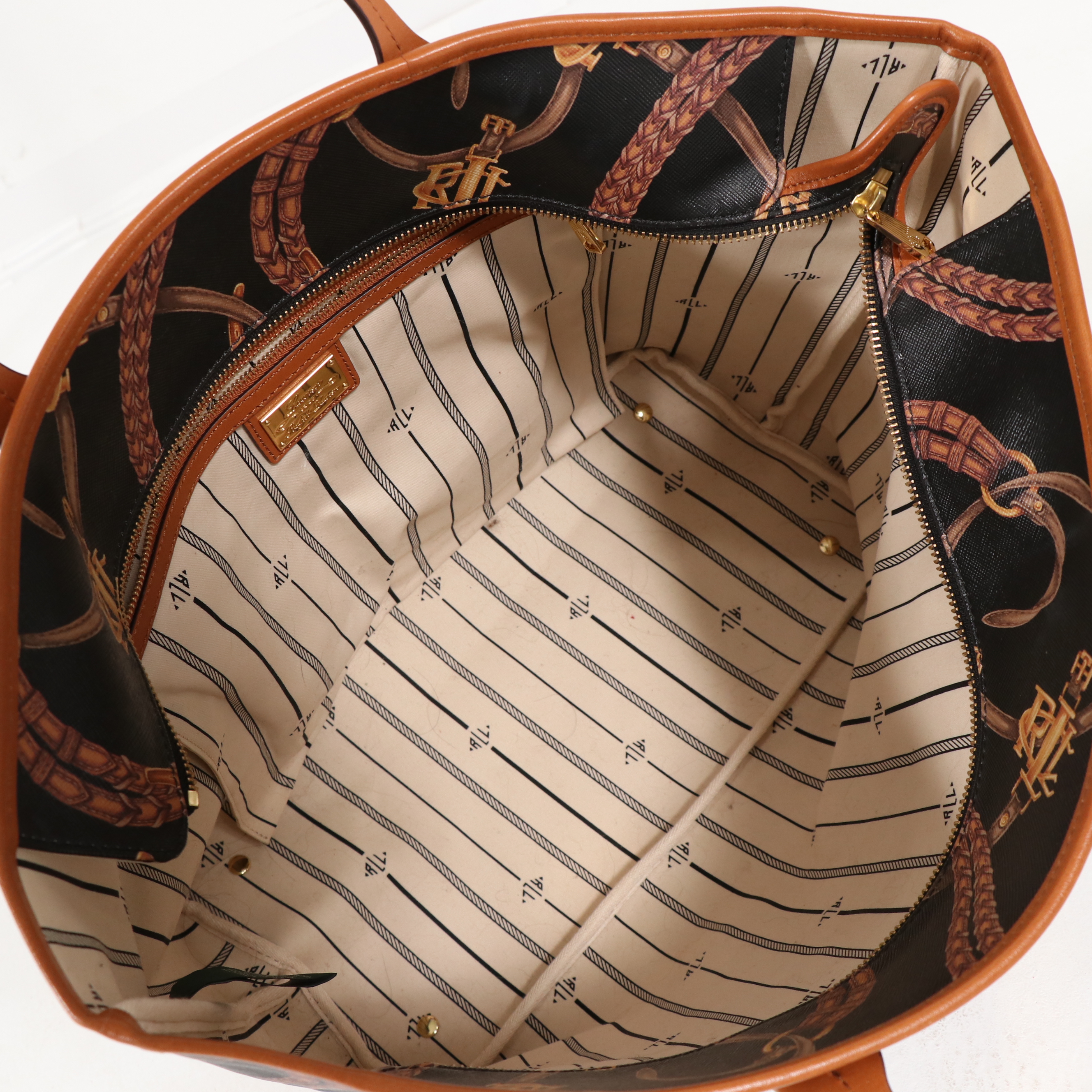 Ralph Lauren Caldwell Belting Classic Tote, Wristlet and Zip Around Wallet