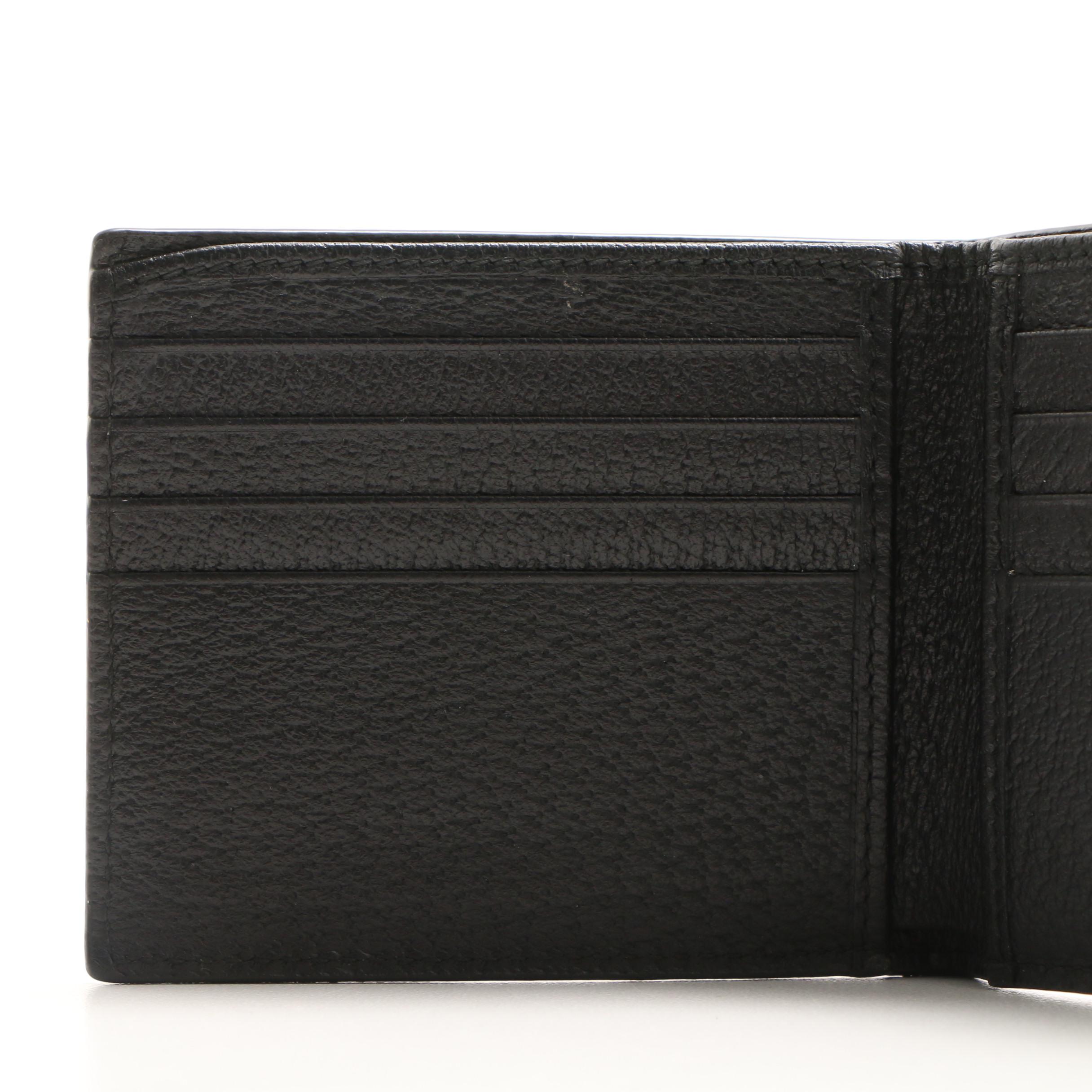 Gucci Animalier Black Leather Bee Bifold Wallet