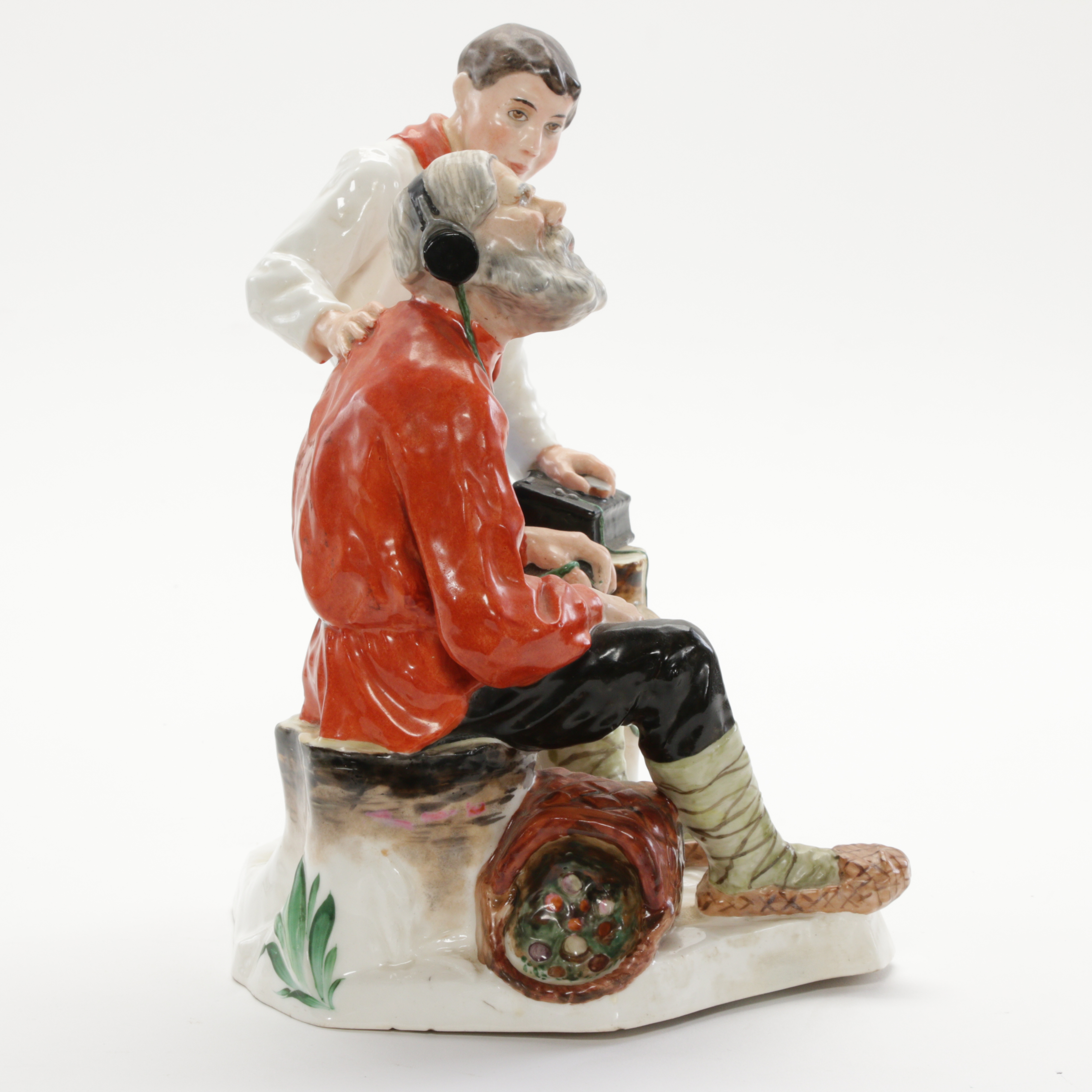 Soviet Russian Porcelain Group "Radio for the Village" by Naum Kongiser