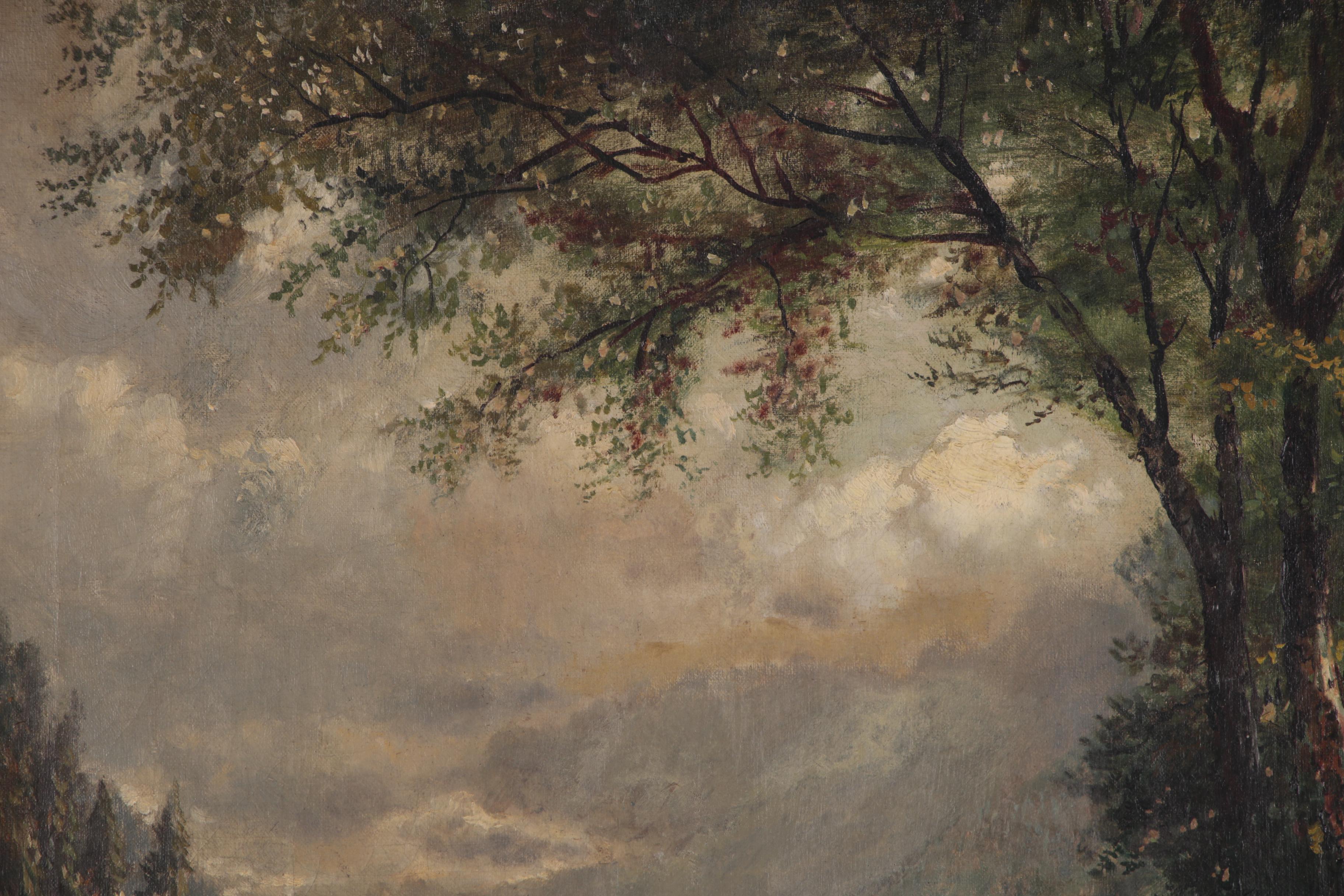 Edmund D. Lewis Pastoral Landscape Oil Painting, 1875