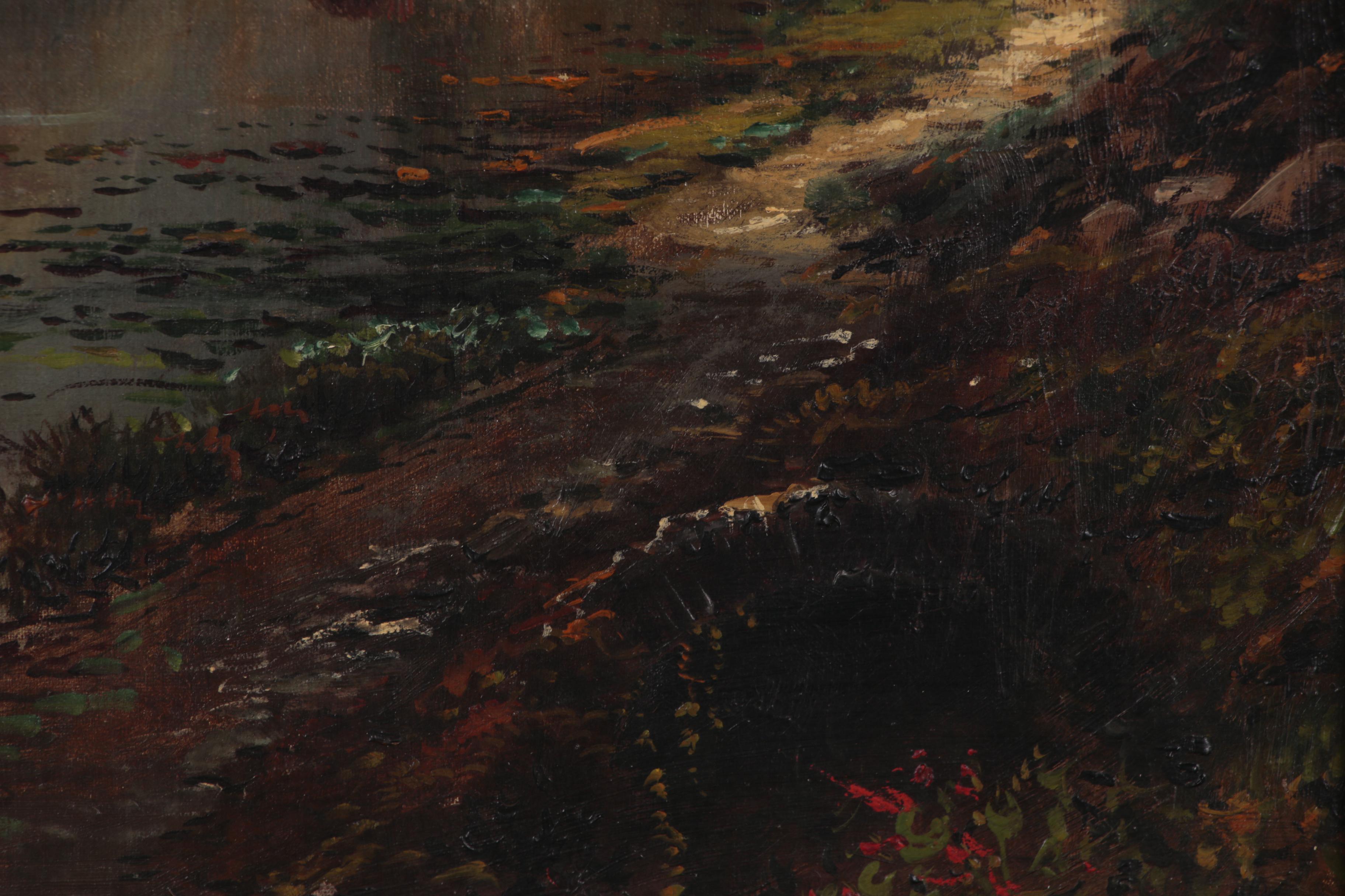 Edmund D. Lewis Pastoral Landscape Oil Painting, 1875