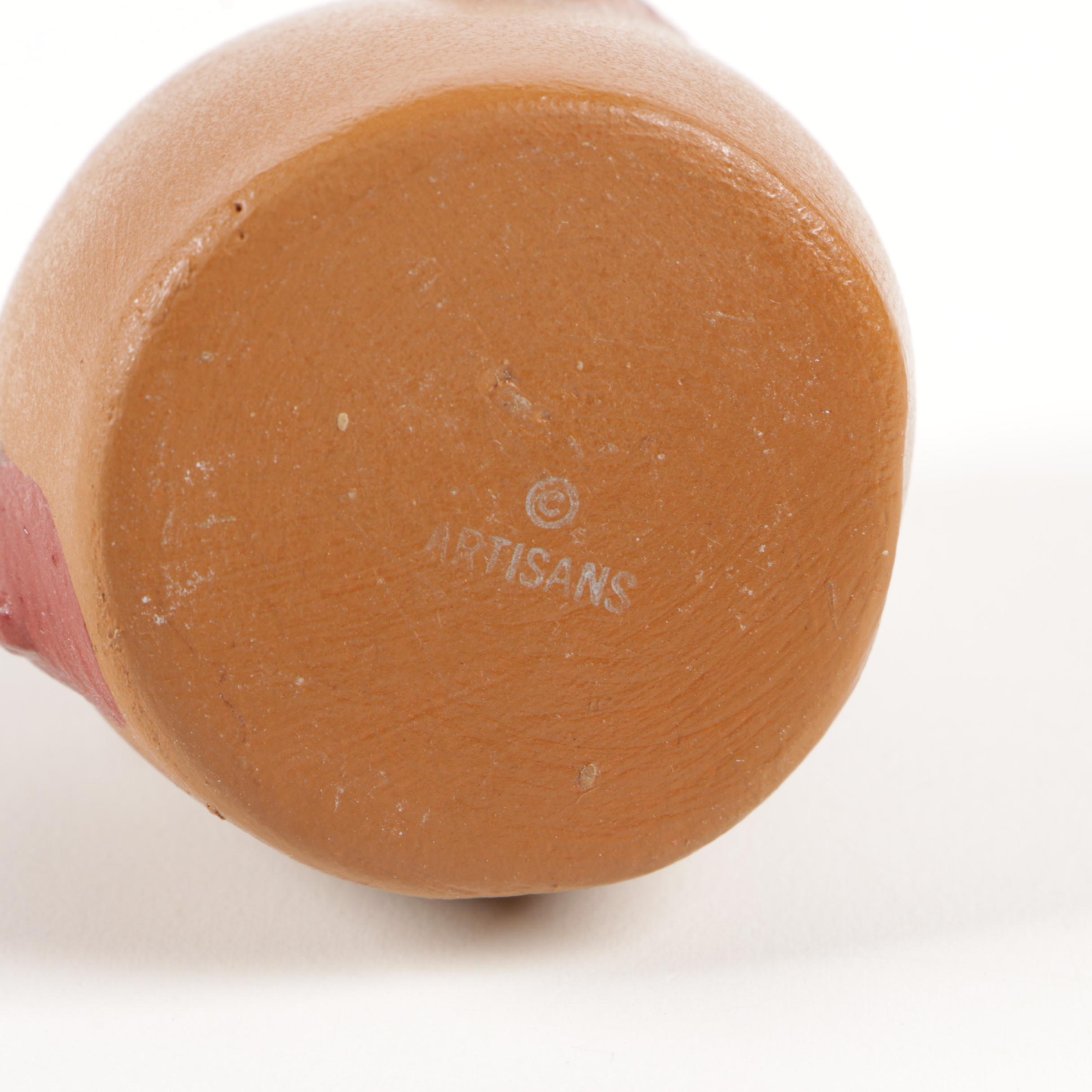 Staffordshire Ware Ceramic Hen on Nest Dish with Filled Basket and Farm Animals