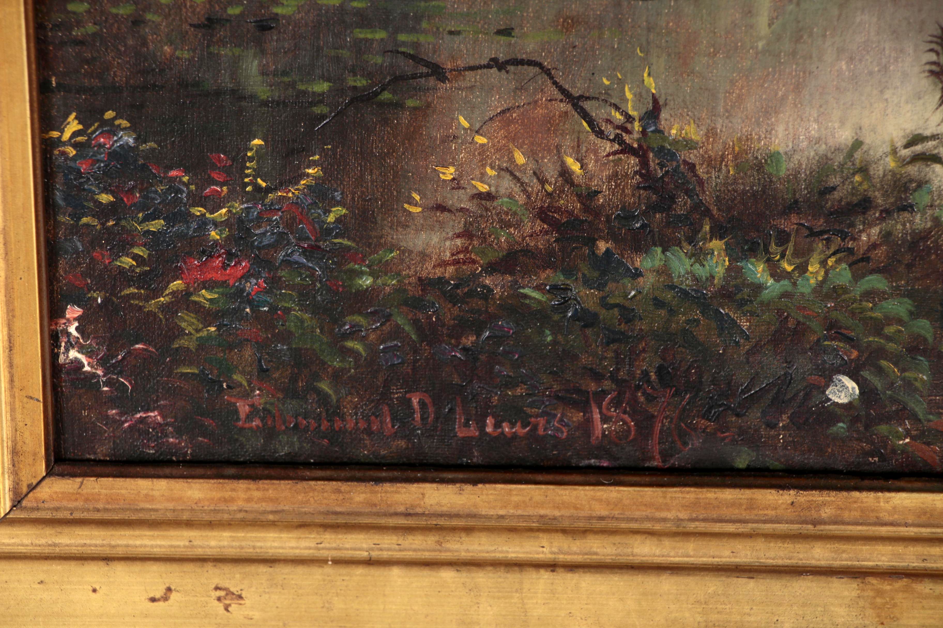 Edmund D. Lewis Pastoral Landscape Oil Painting, 1875