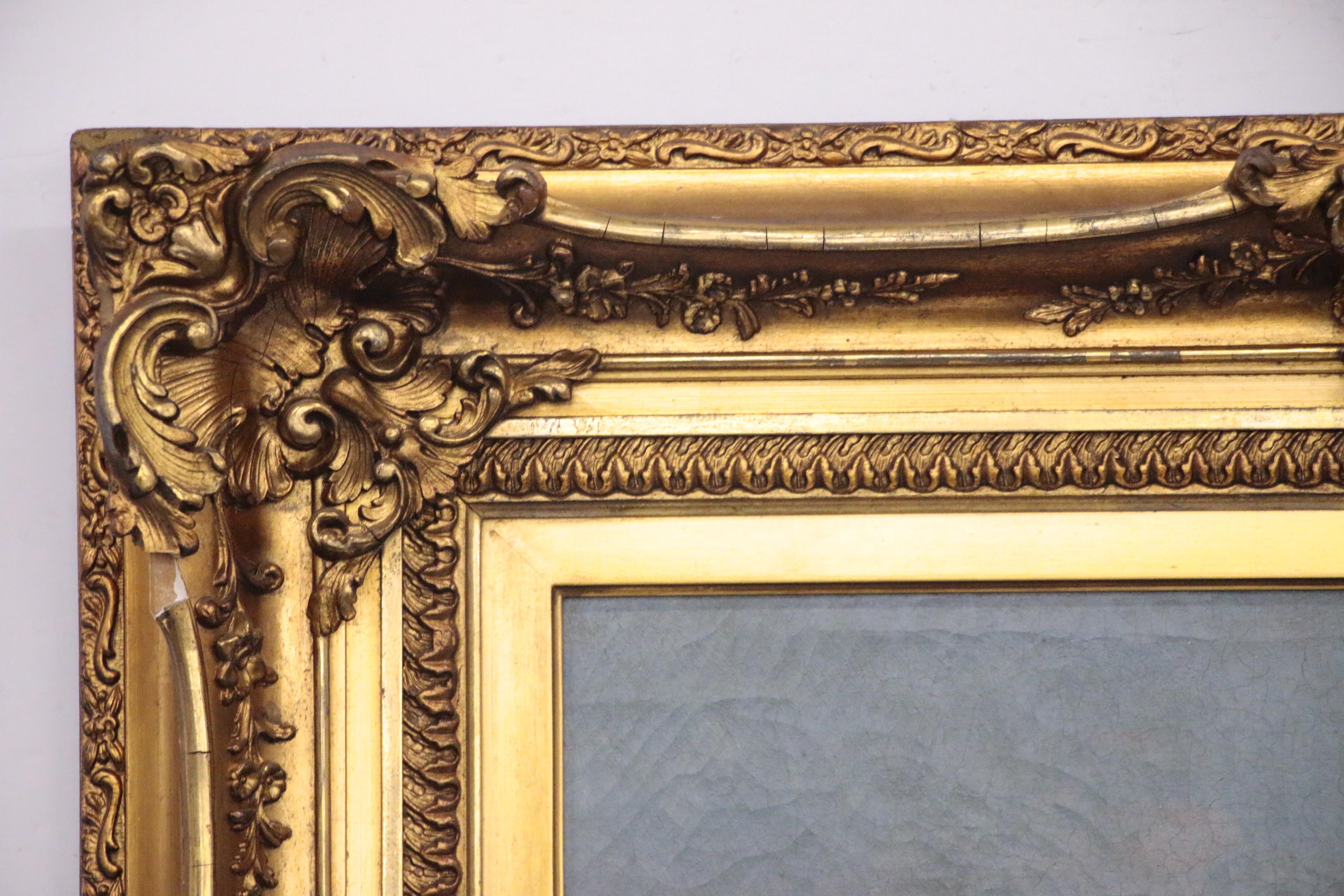 Oil Painting of Women Working in Field, Early 20th Century