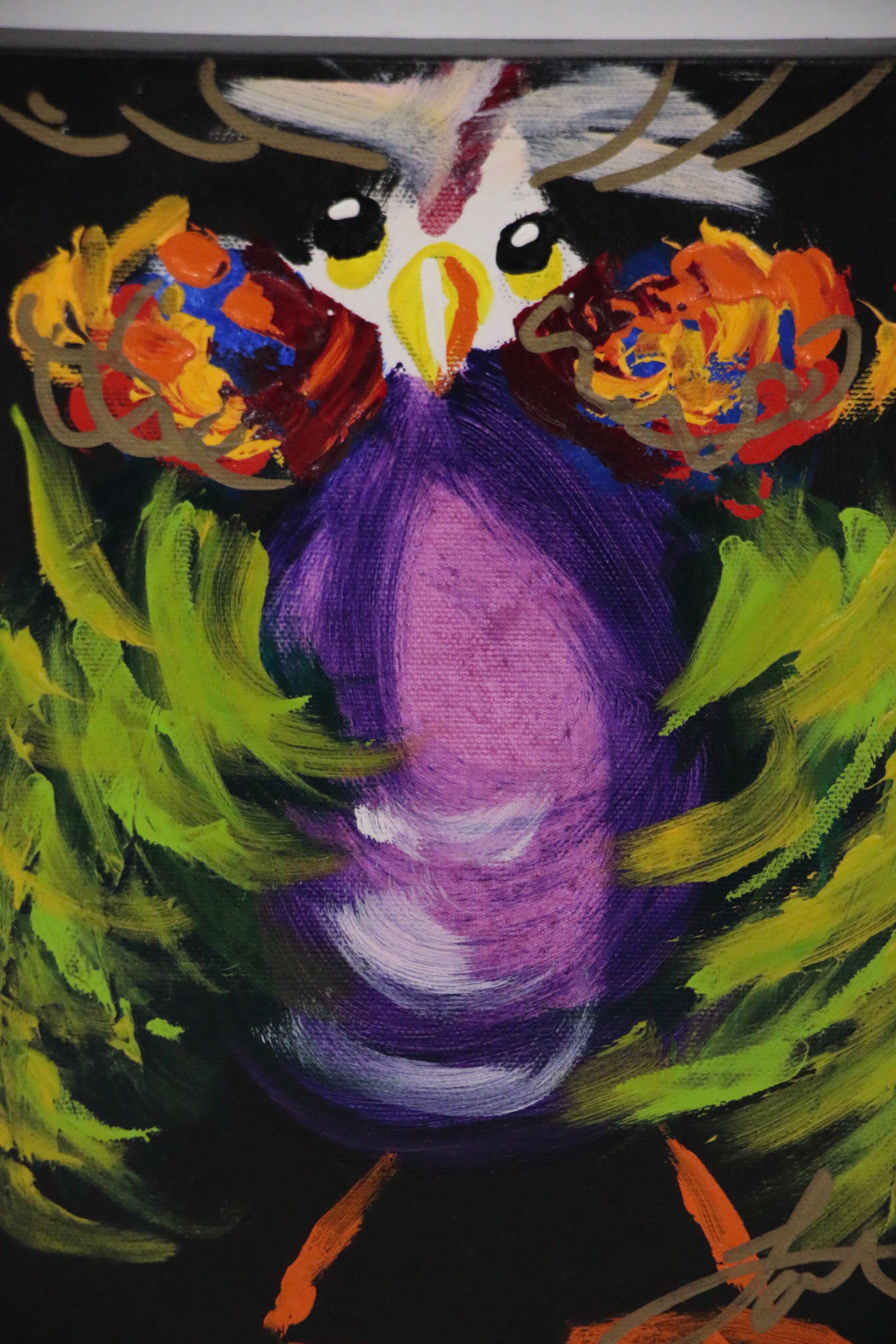 Madison Latimer Acrylic Painting of Guinea Chicken
