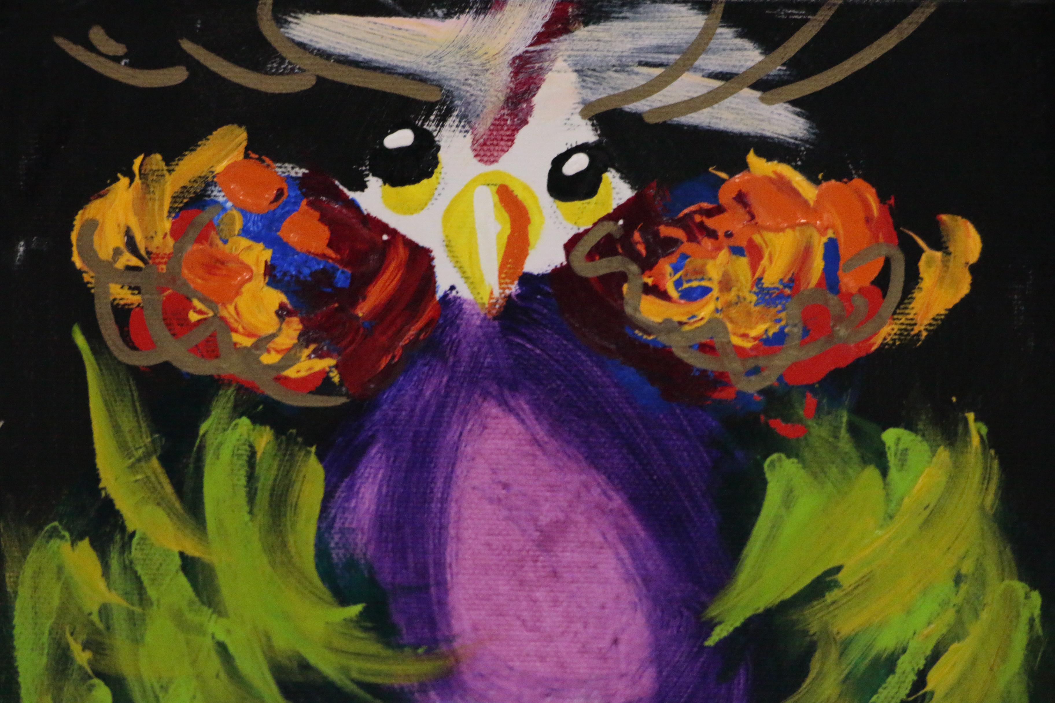 Madison Latimer Acrylic Painting of Guinea Chicken