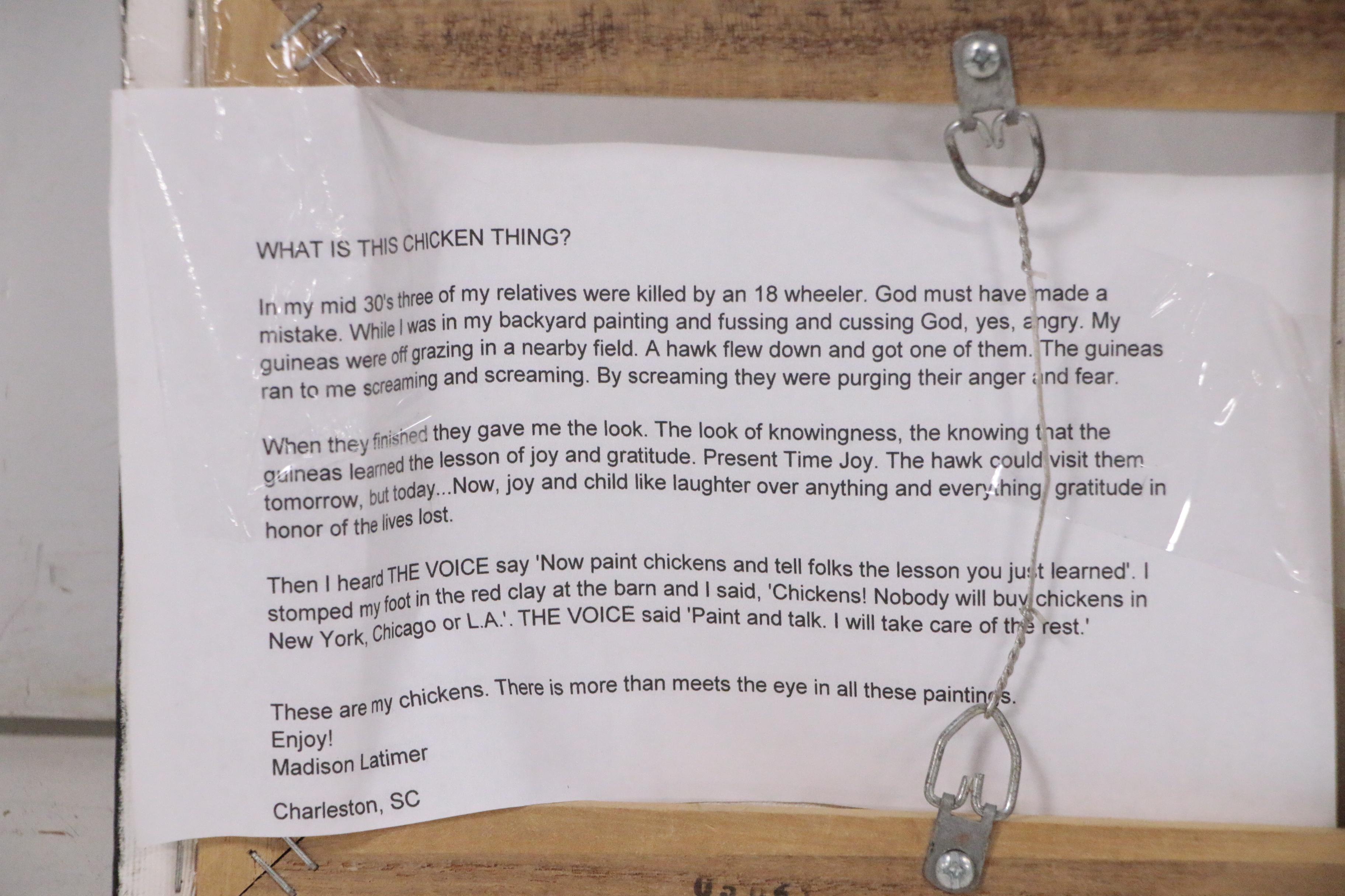 Madison Latimer Acrylic Painting of Guinea Chicken