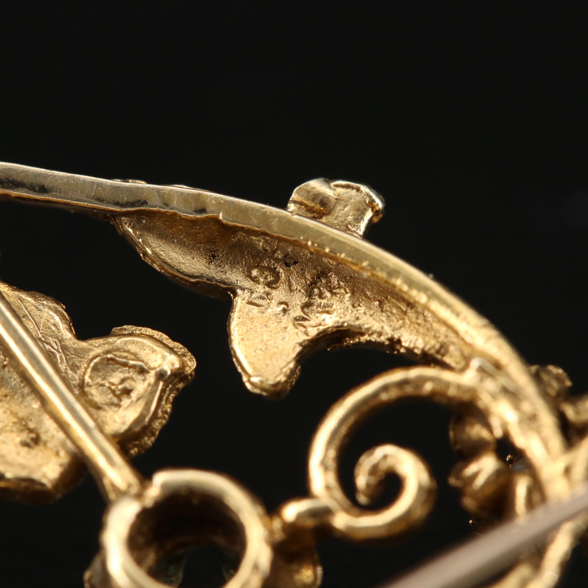 Vintage 14K Gold Opal and Pearl Converter Brooch