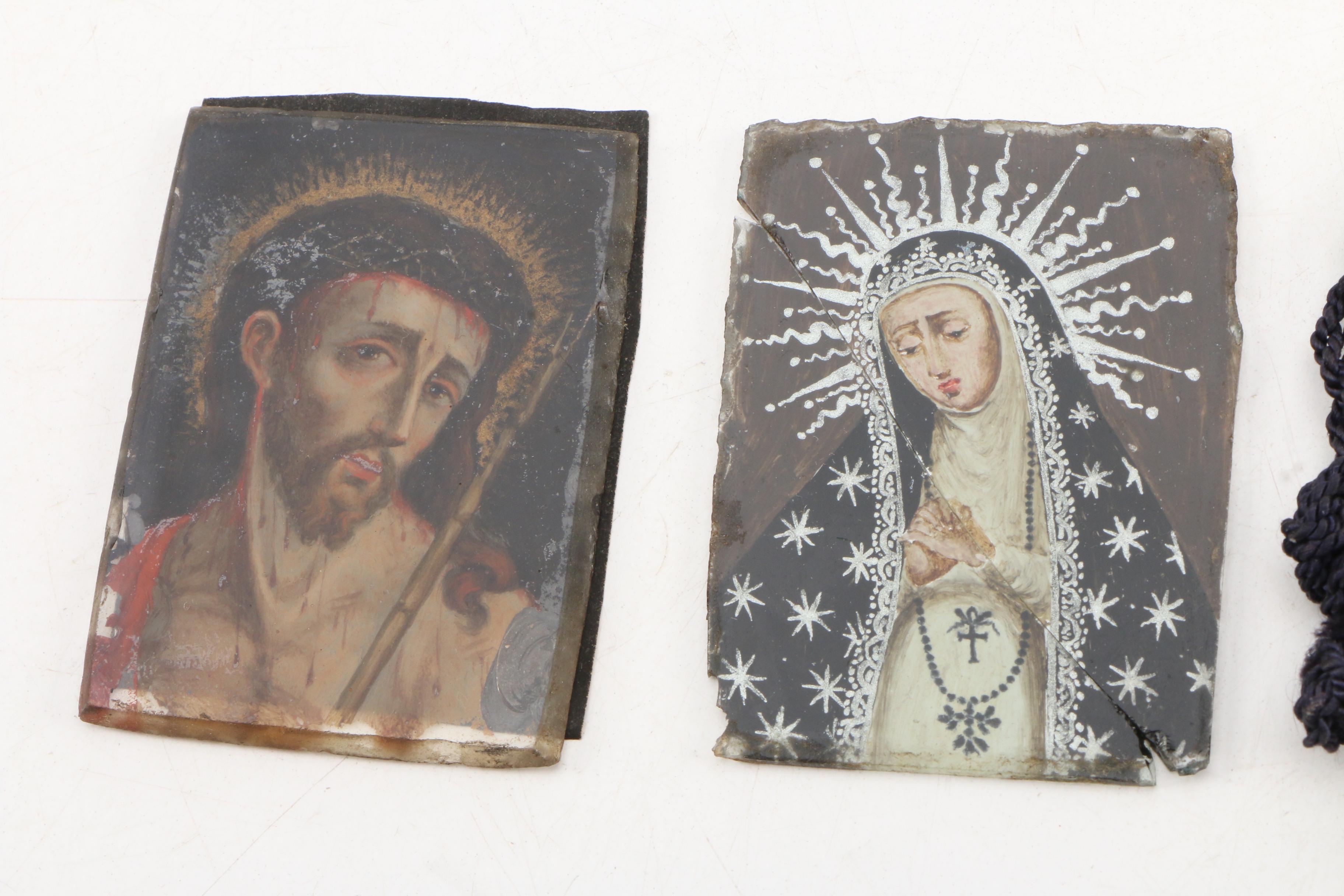 Spanish Colonial Églomisé Pendant with Papal Bull of 1715, Late 17th Century