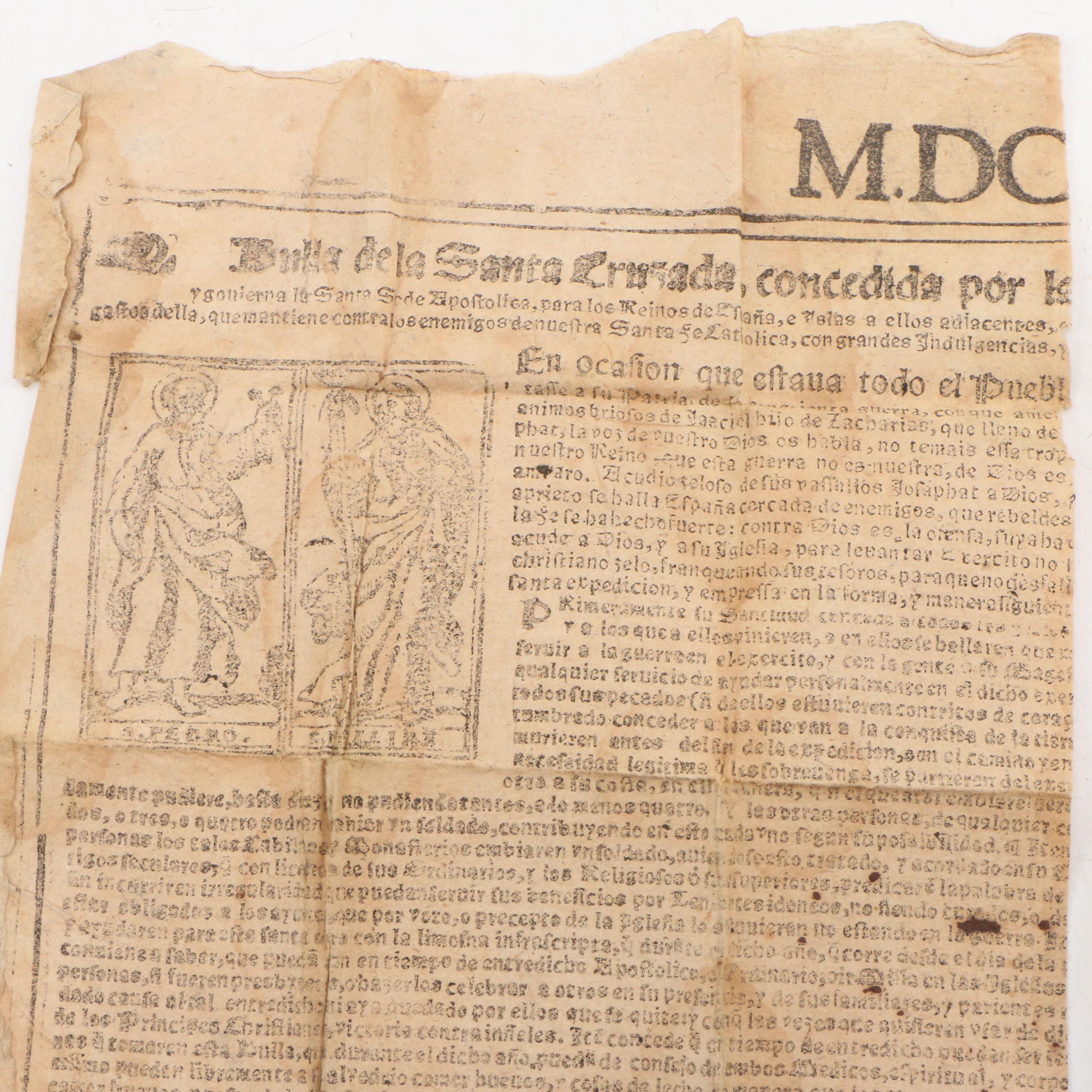 Spanish Colonial Églomisé Pendant with Papal Bull of 1715, Late 17th Century