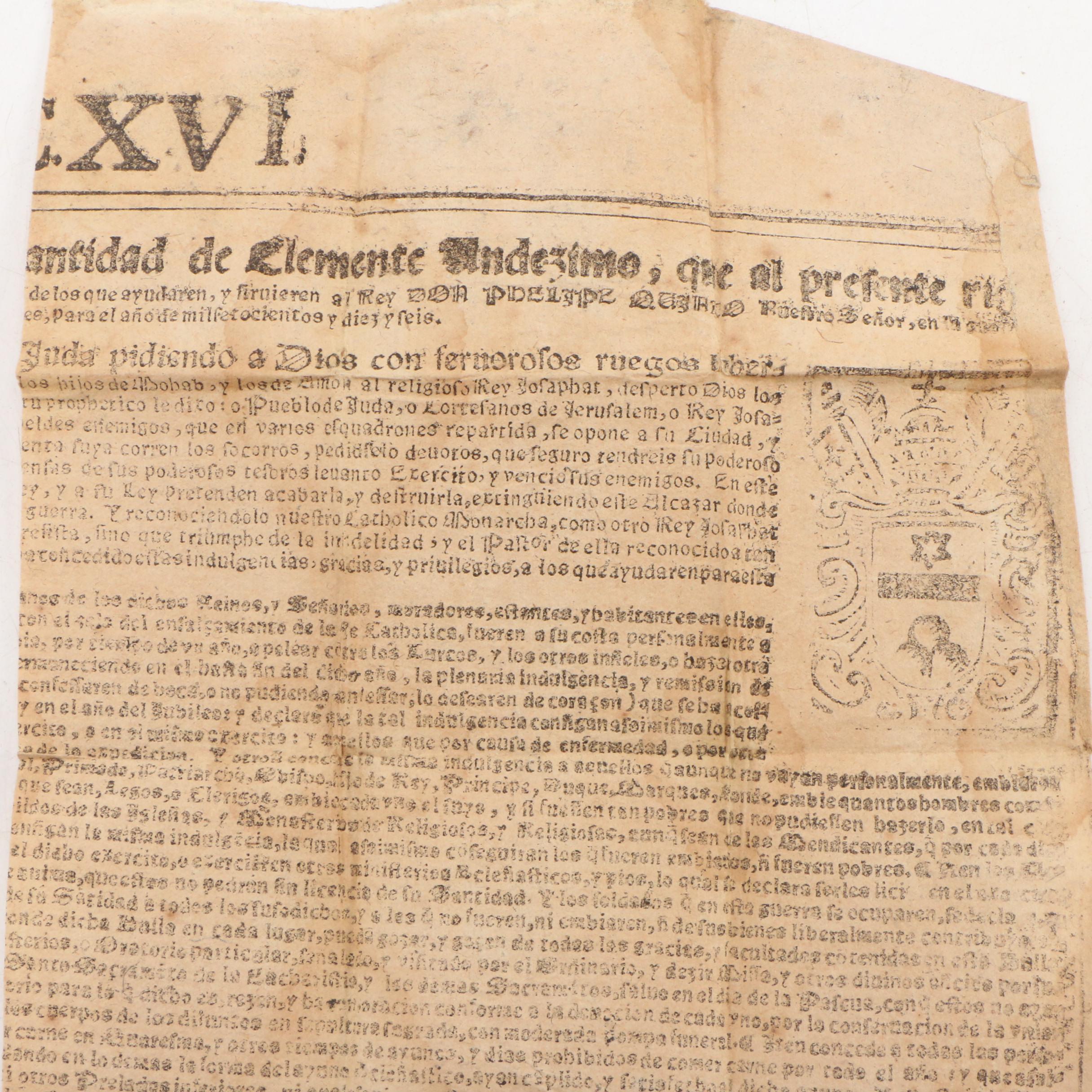 Spanish Colonial Églomisé Pendant with Papal Bull of 1715, Late 17th Century