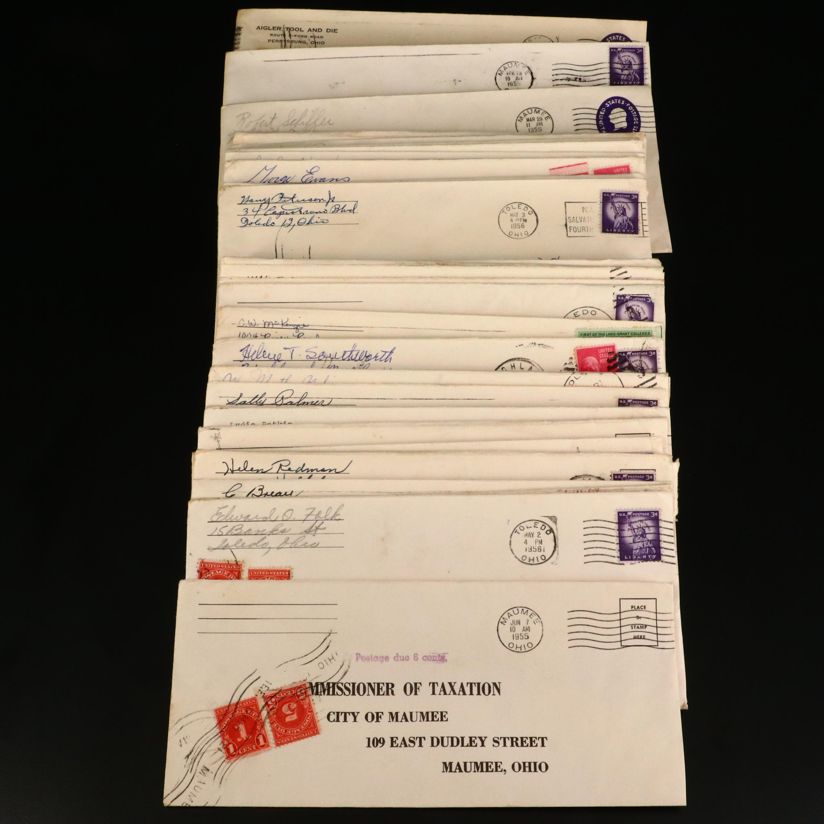 Thirty-One Vintage U.S. Postal Covers, All "Postage Due" types