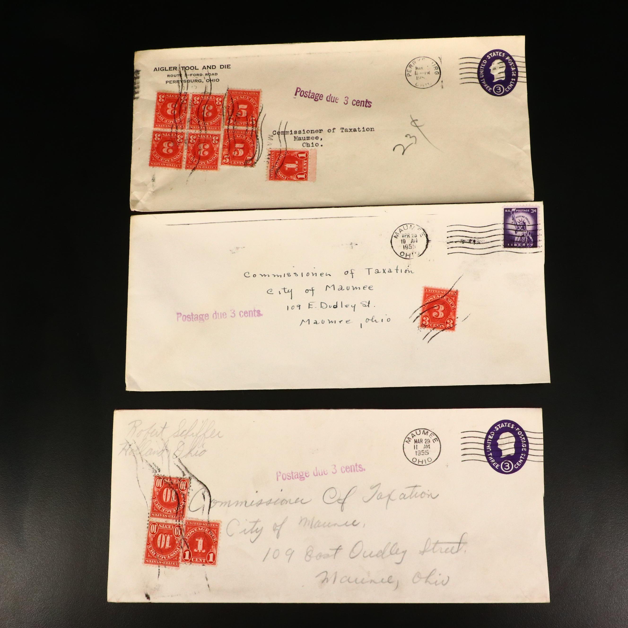 Thirty-One Vintage U.S. Postal Covers, All "Postage Due" types