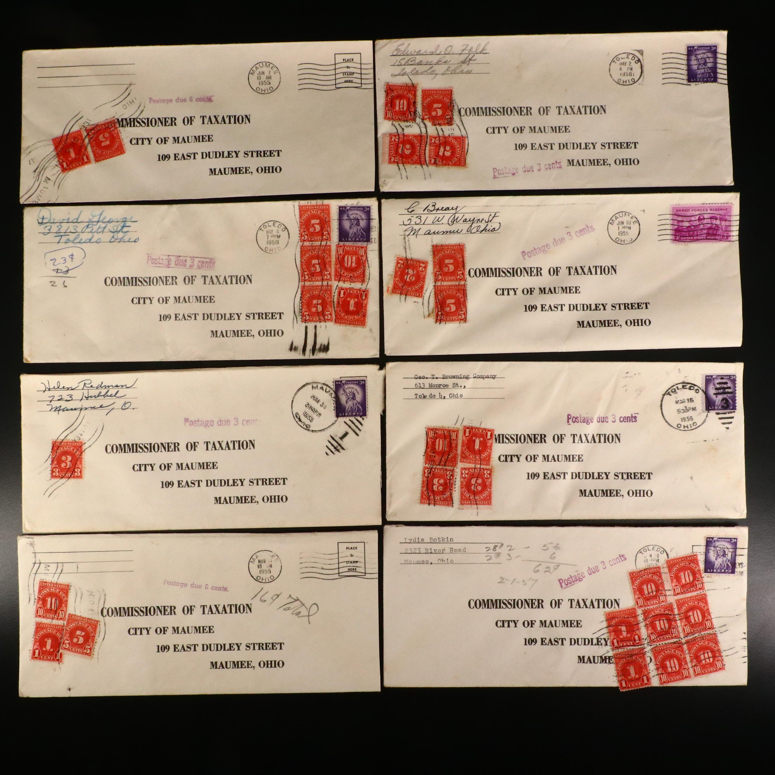 Thirty-One Vintage U.S. Postal Covers, All "Postage Due" types