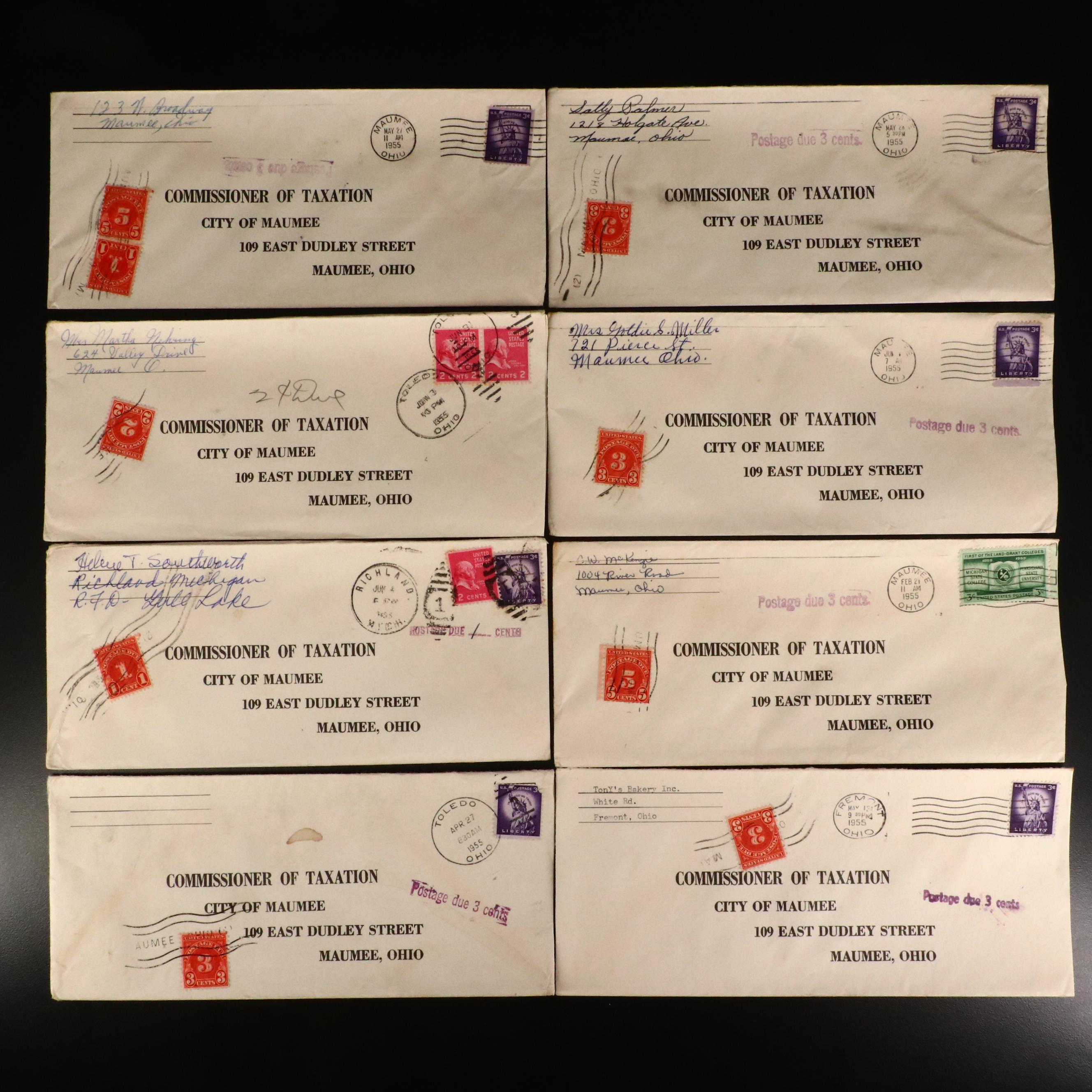 Thirty-One Vintage U.S. Postal Covers, All "Postage Due" types