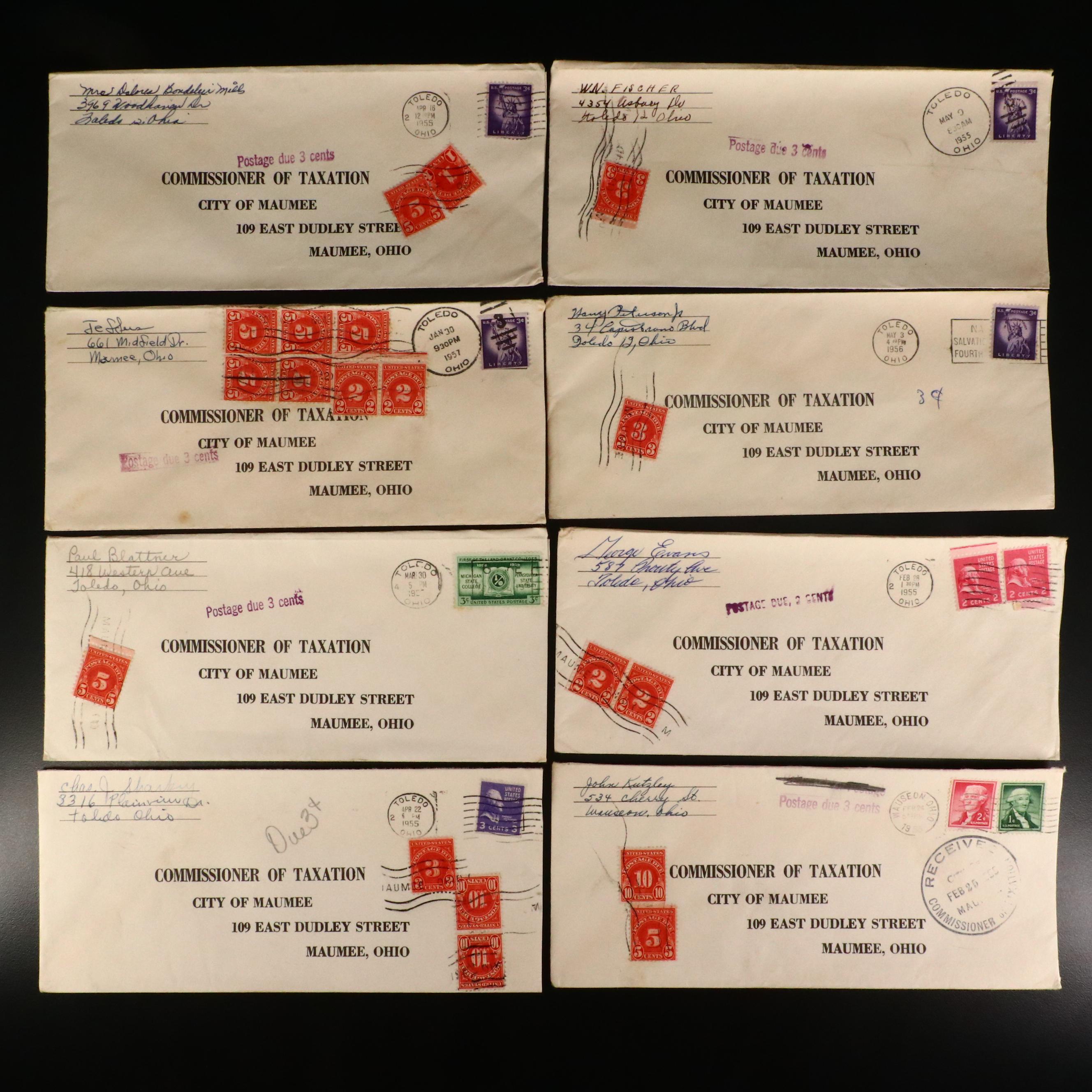 Thirty-One Vintage U.S. Postal Covers, All "Postage Due" types