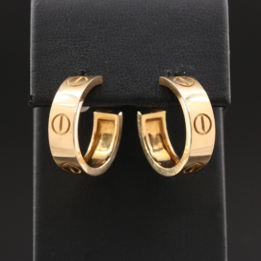 Cartier "Love" 18K Gold Earrings with Certificate