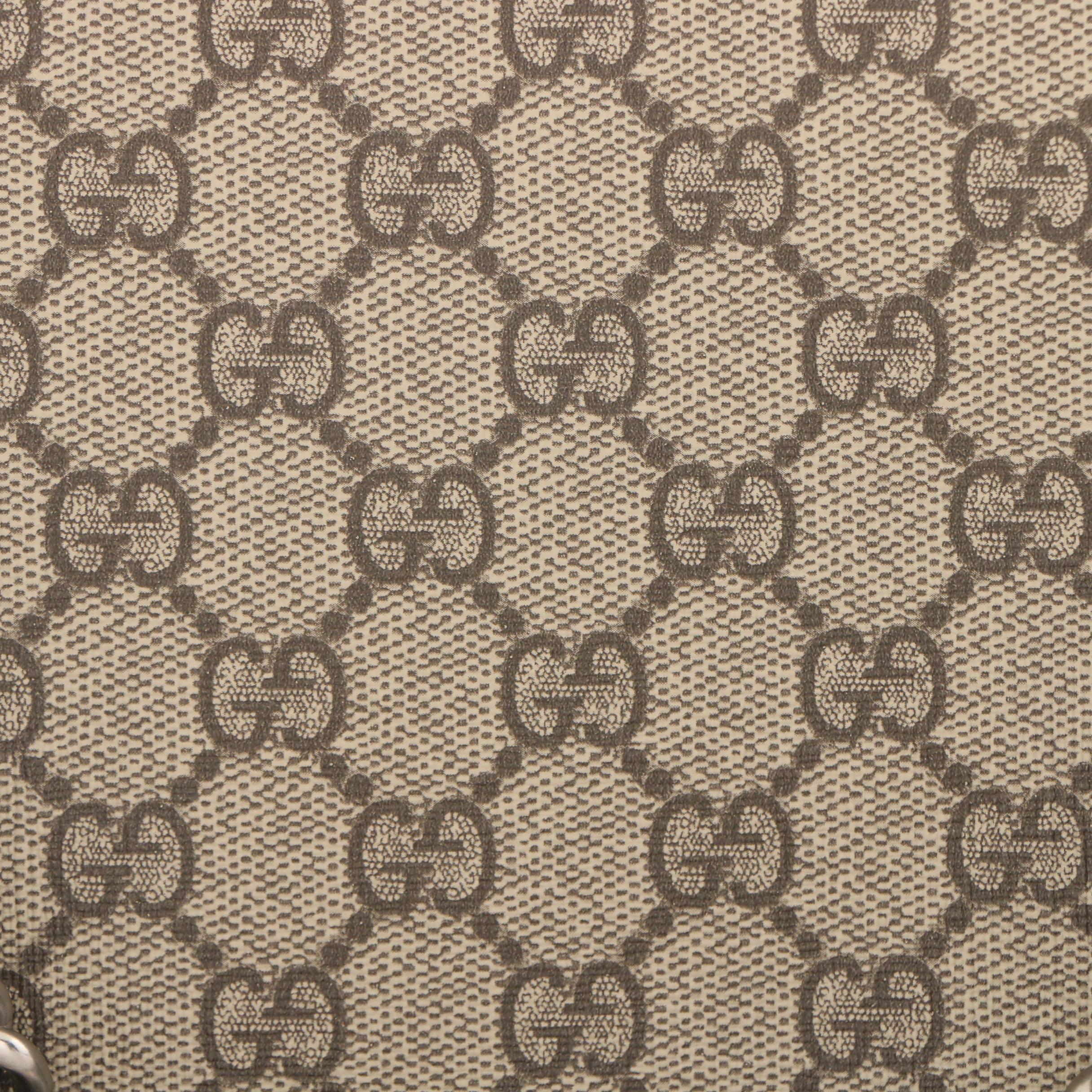 Gucci Embroidered GG Supreme Canvas and Python Small Elephant Dionysus Bag