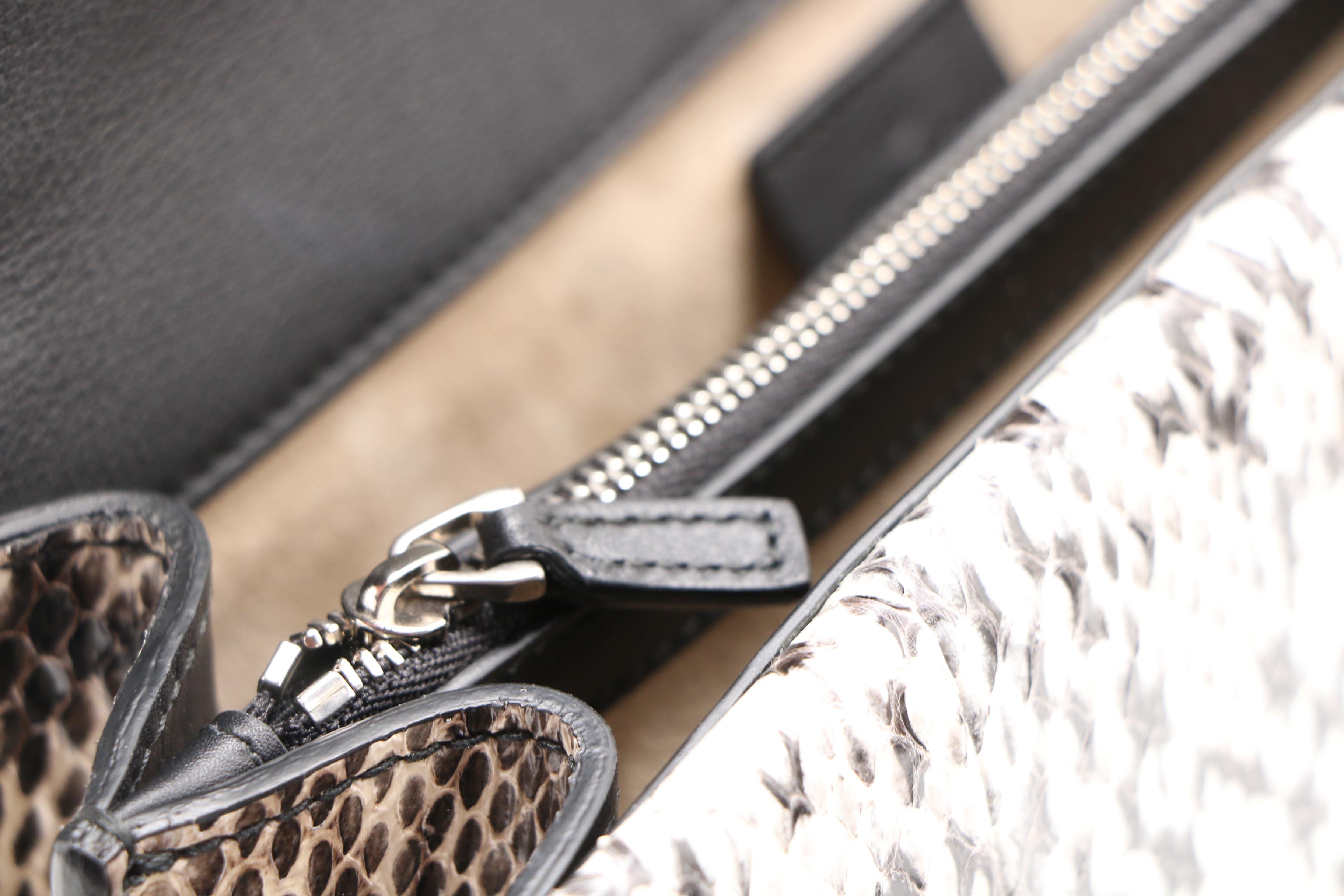 Gucci Embroidered GG Supreme Canvas and Python Small Elephant Dionysus Bag