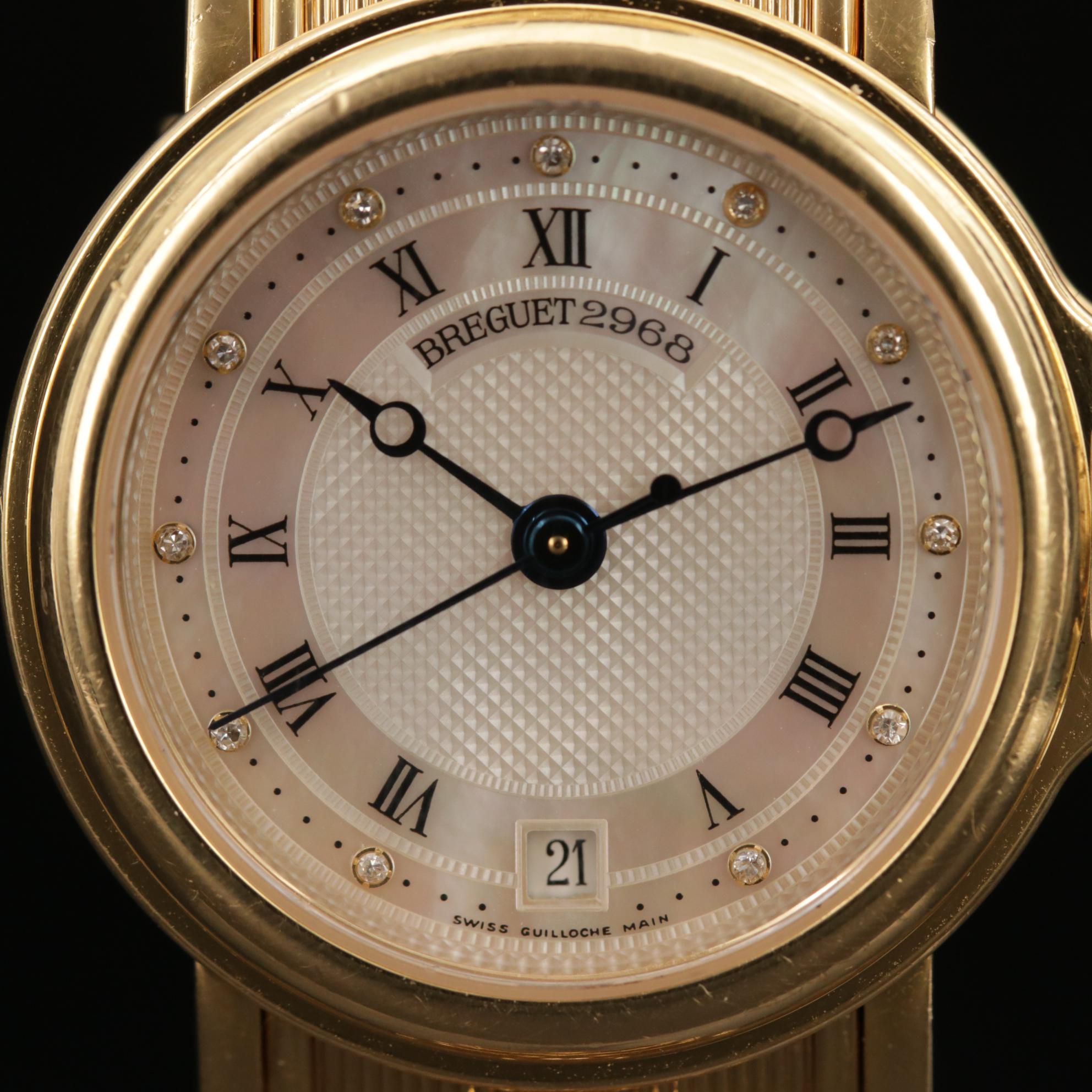 Breguet Marine Automatic 18K Yellow Gold Watch with Diamond Dial, 1998