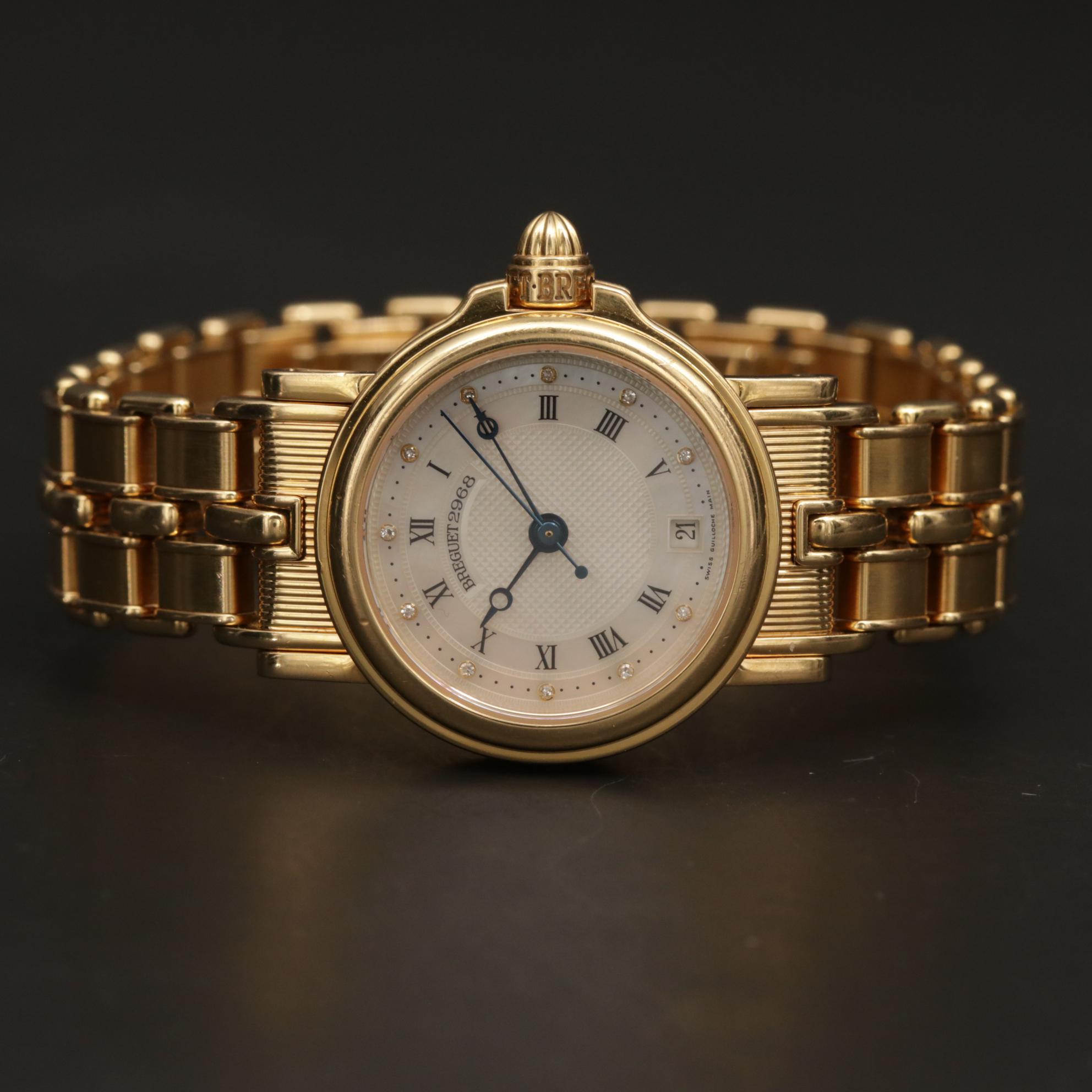 Breguet Marine Automatic 18K Yellow Gold Watch with Diamond Dial, 1998
