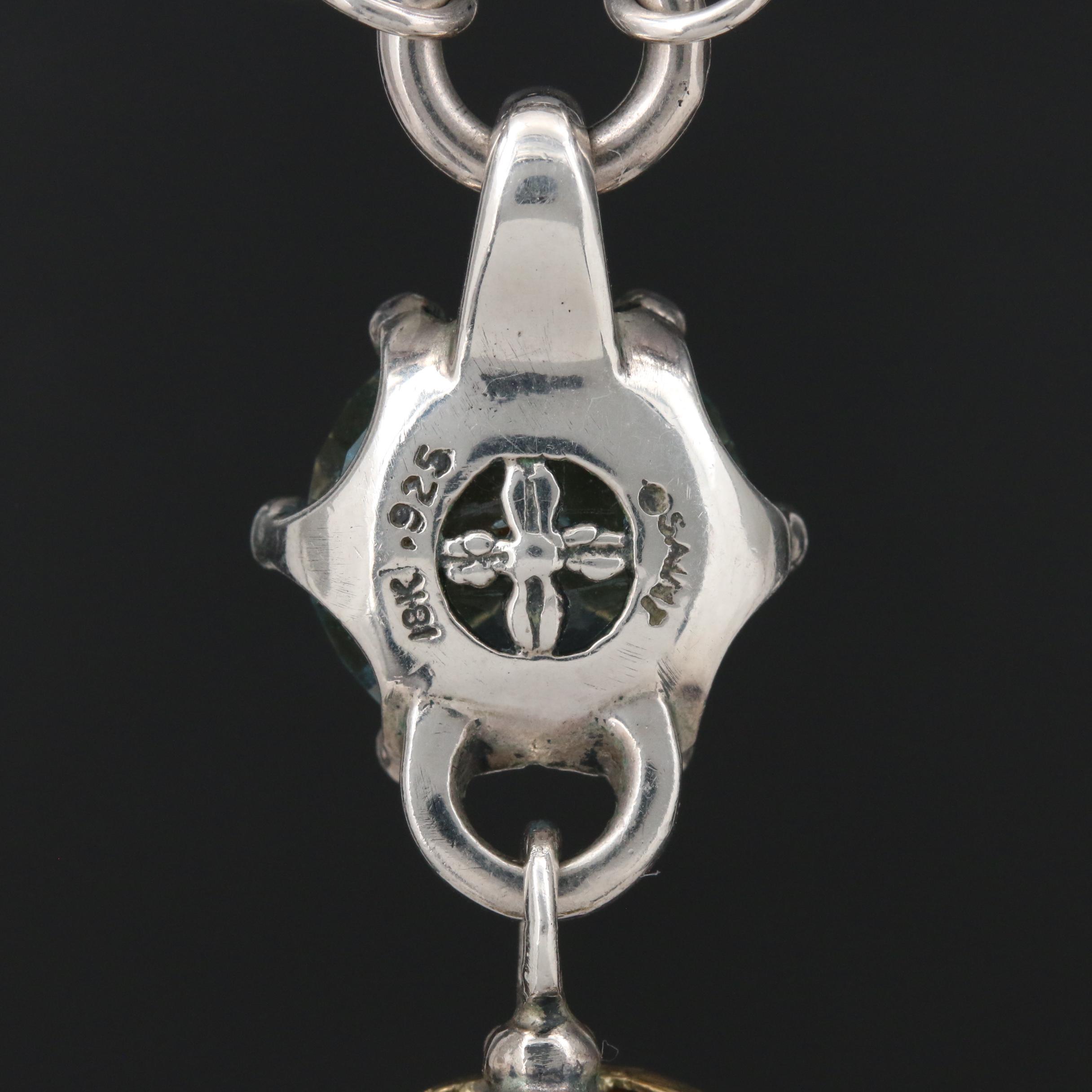 Saint by Sarah Jane Sterling Topaz Bee and Butterfly Necklace with 18K Accents