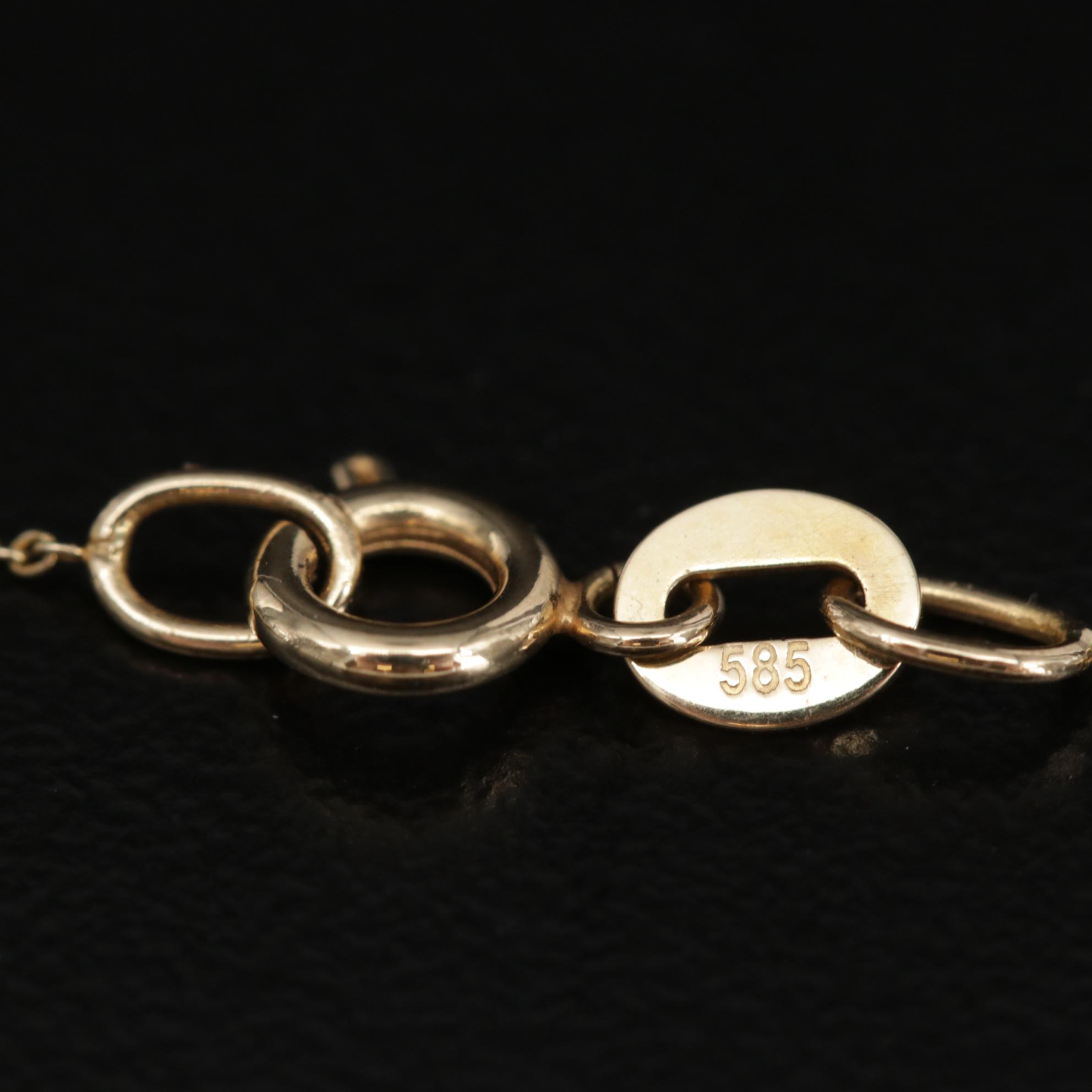 14K Yellow Gold Butterfly Necklace