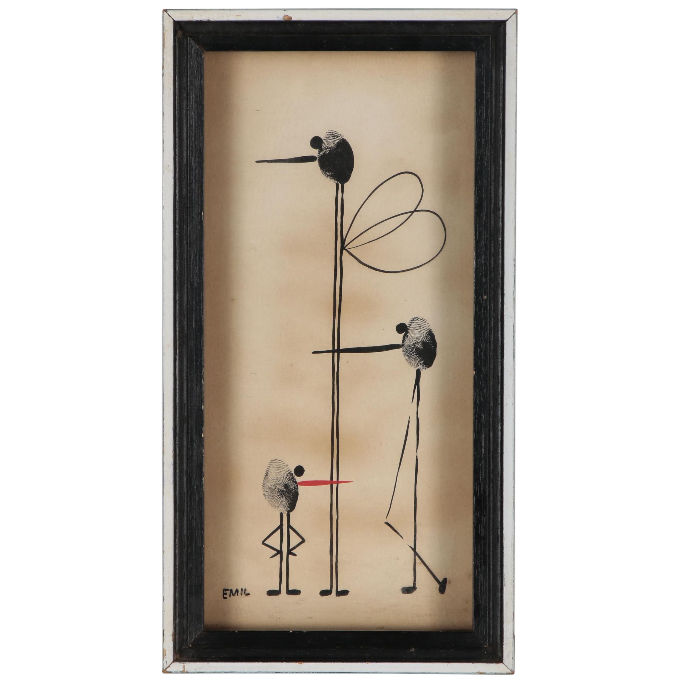 Emil Fingerprint Ink Drawings