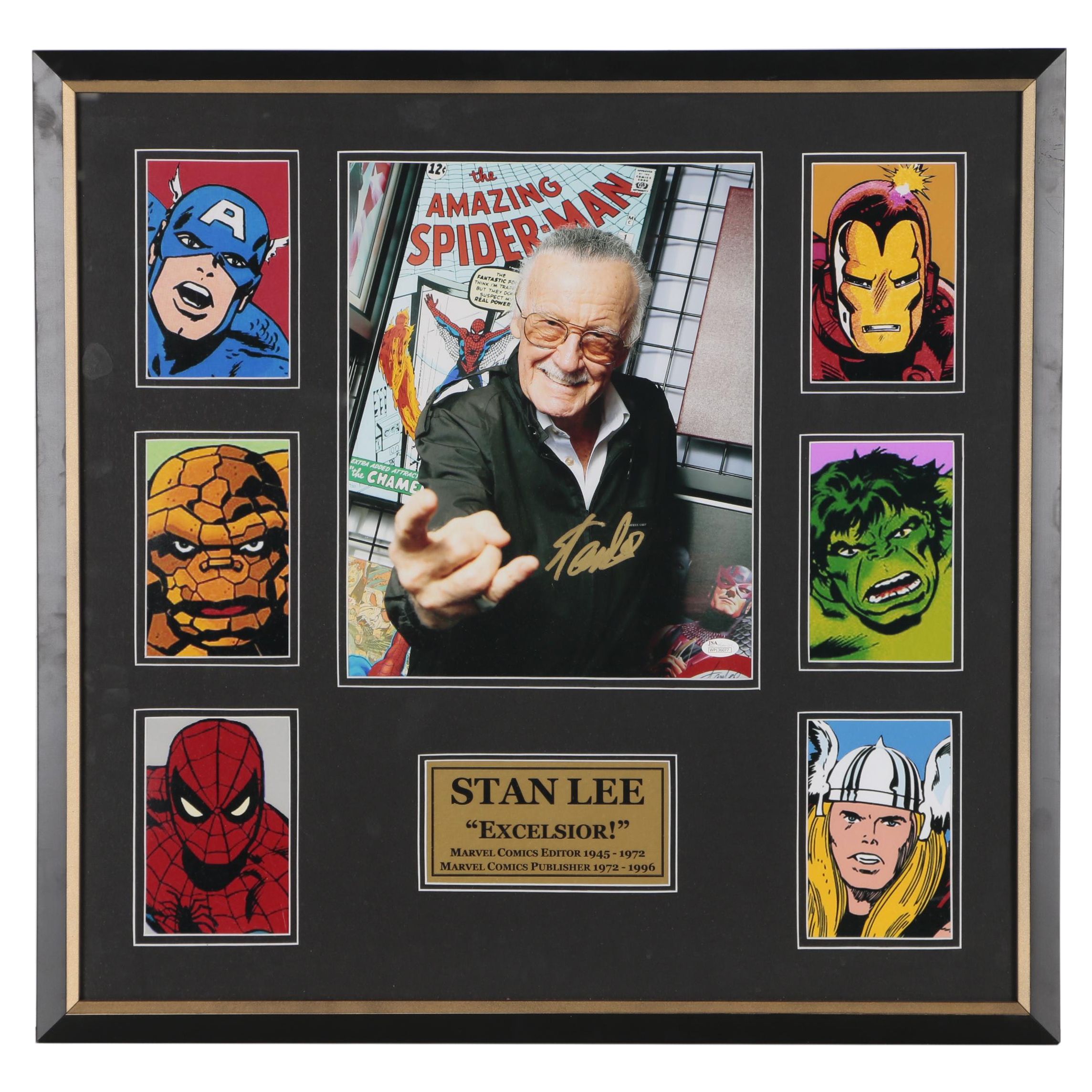 Stan Lee Signed Marvel Comics "Excelsior!" Matted and Framed Display, JSA COA