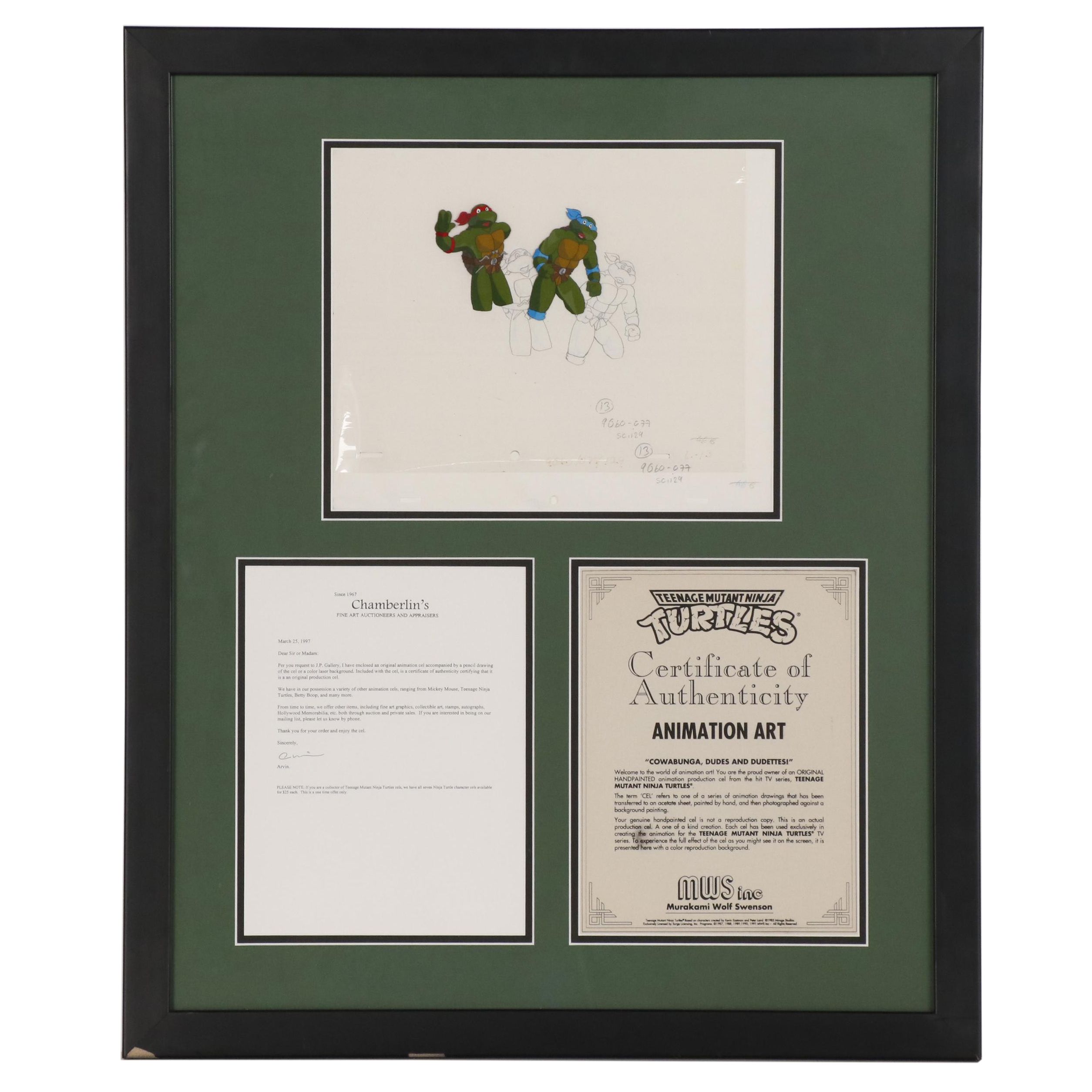 "Teenage Mutant Ninja Turtles" Animation Production Cel and Drawing