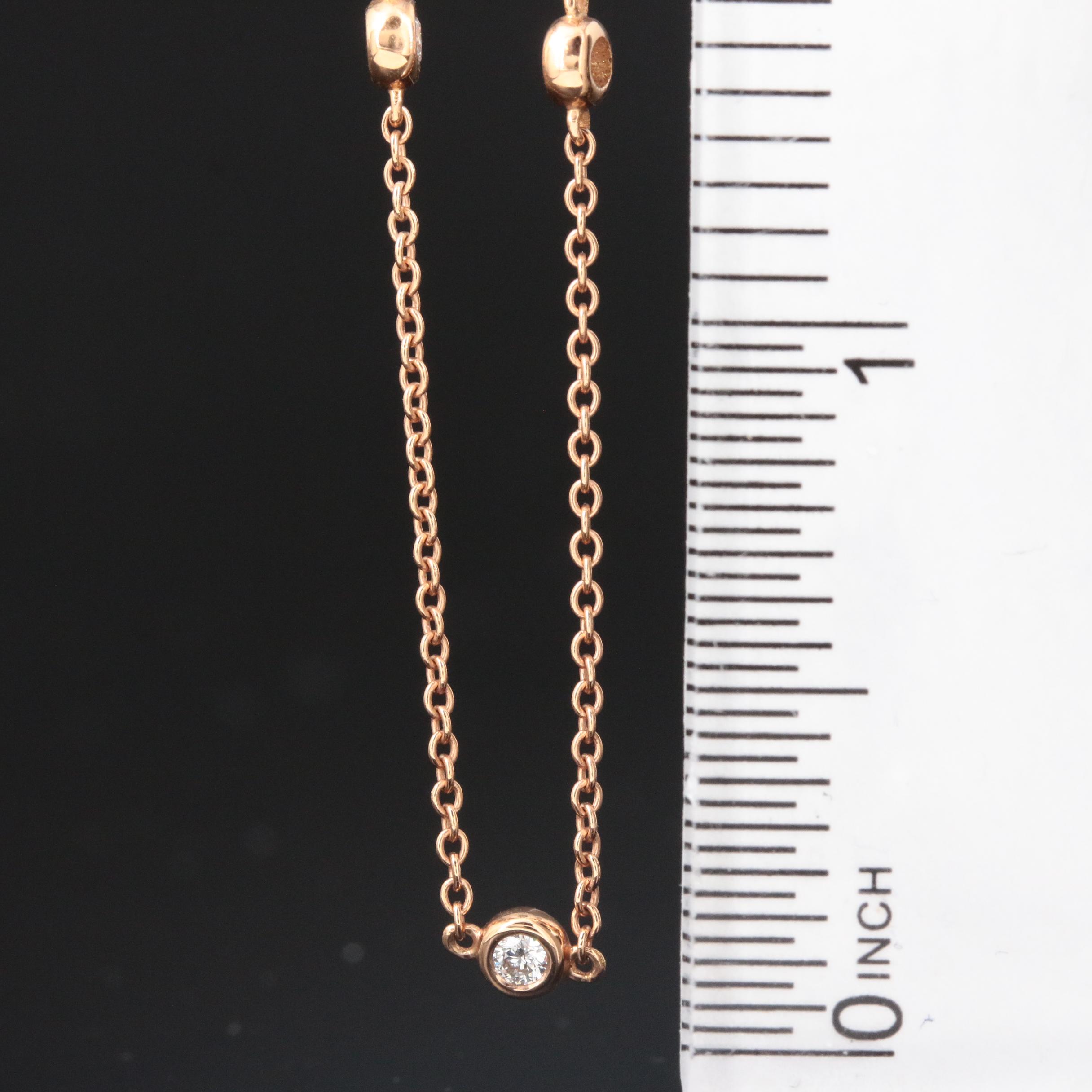 18K Gold Diamond Station Necklace