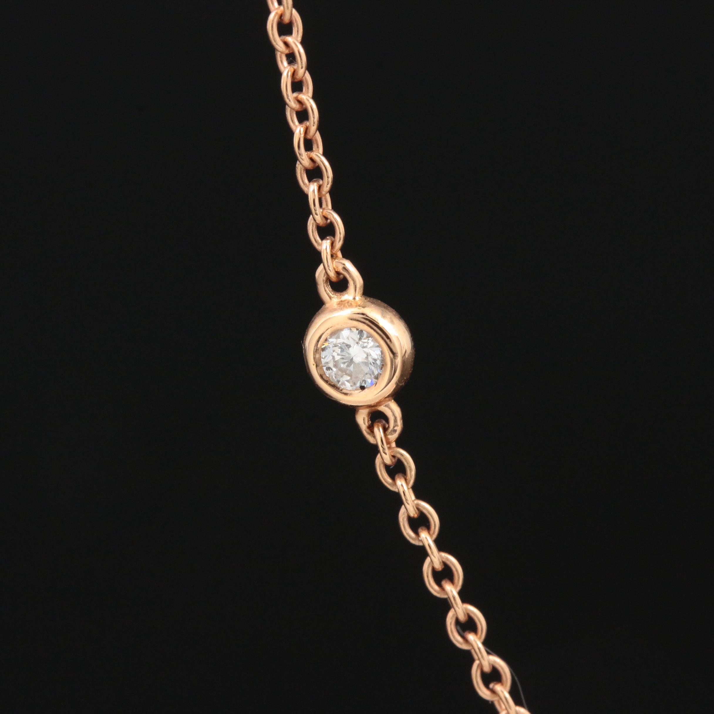 18K Gold Diamond Station Necklace