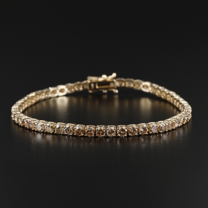 14K Yellow Gold 6.21 CTW Diamond Line Bracelet