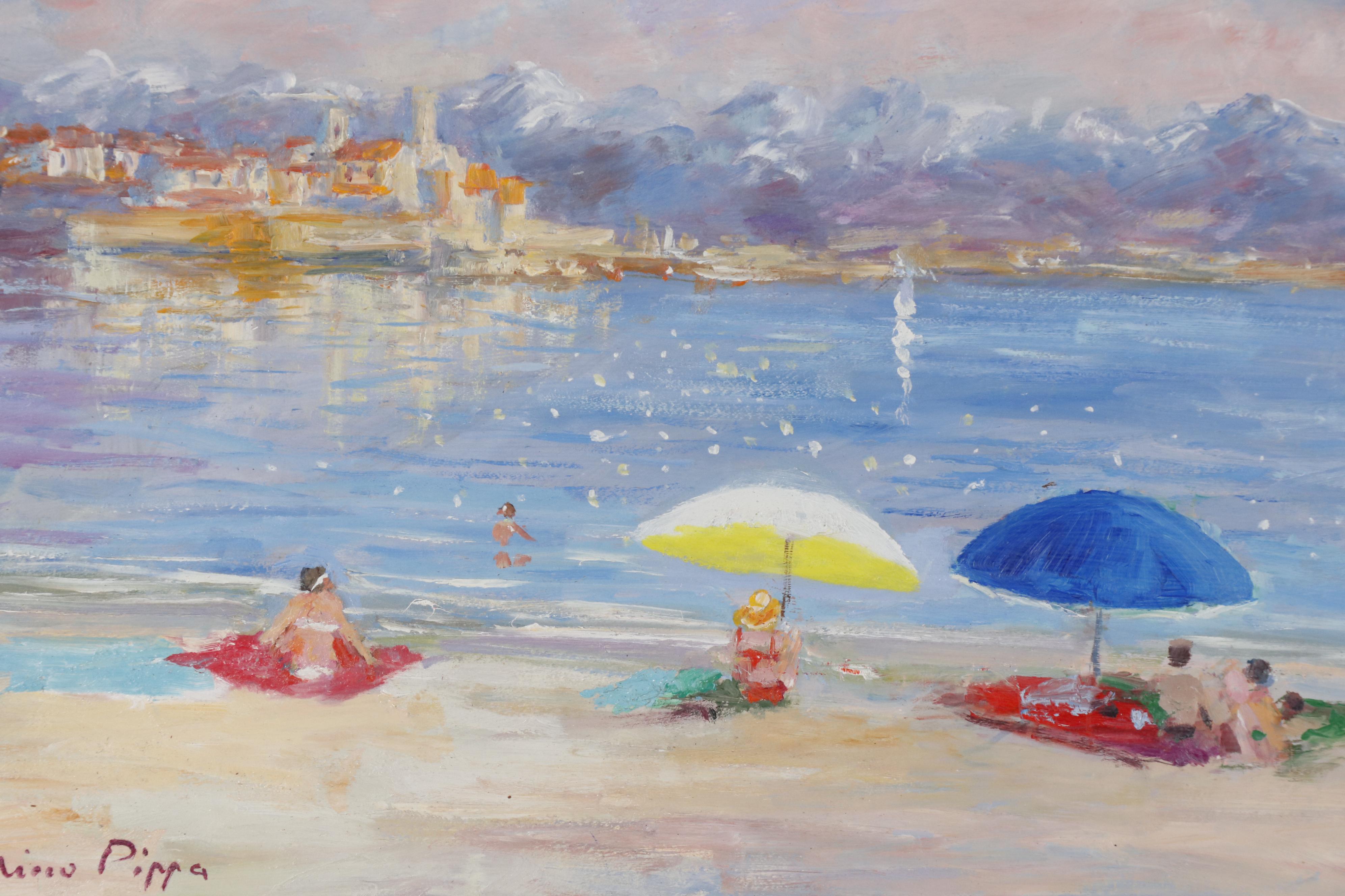 Nino Pippa Oil Painting "Provence - Monet's Favorite Beach in Cap d'Atibes"