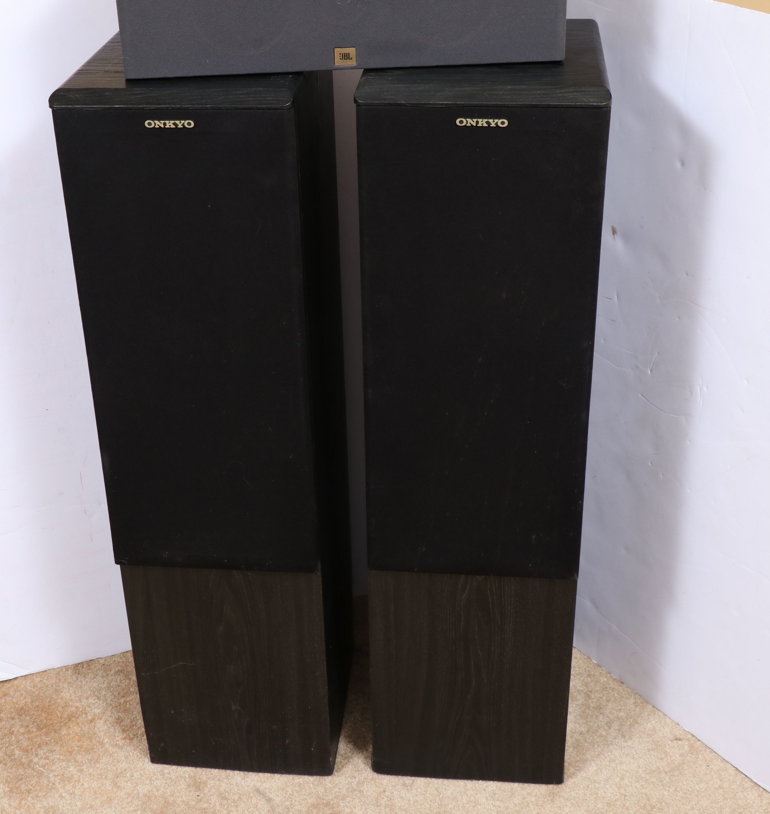 Onkyo Tower Speakers, JBL Speaker and Sony Subwoofer