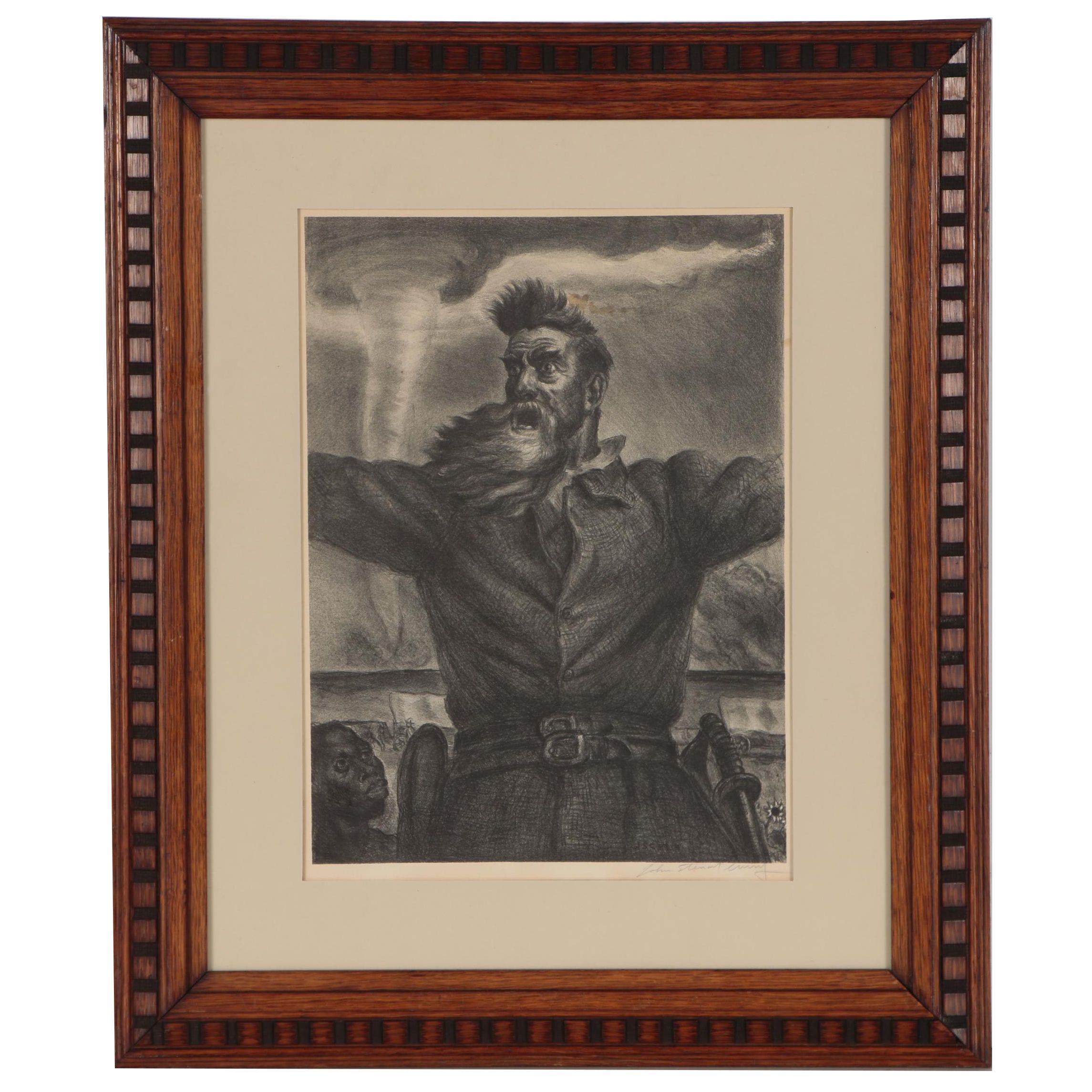 John Steuart Curry Associated American Artists Lithograph "John Brown", 1940