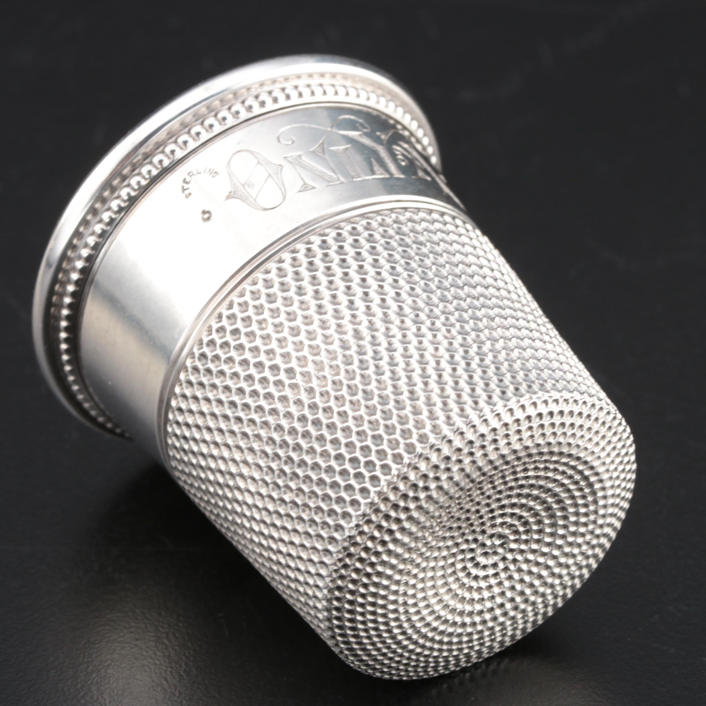 Sterling Silver "Only a Thimble Full" Shot Glass