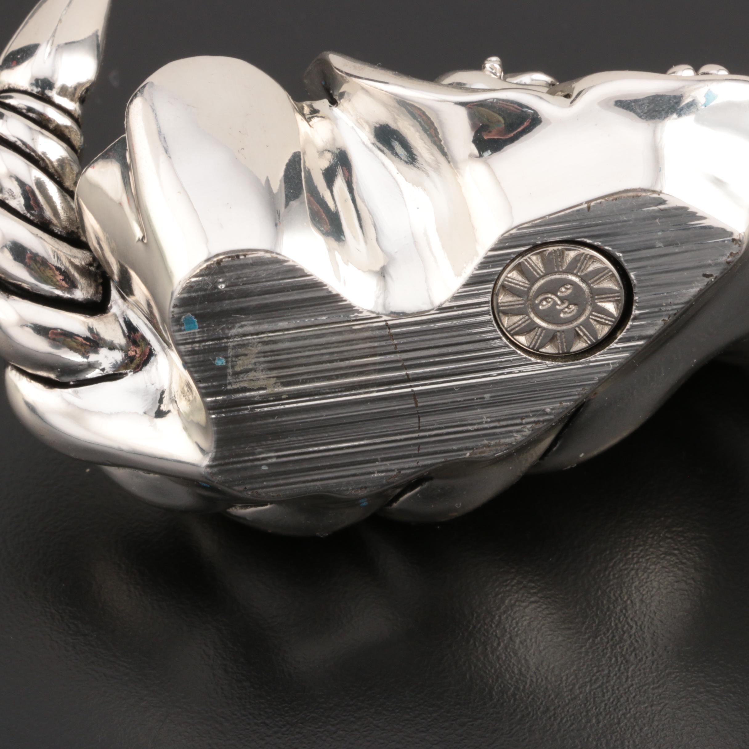 Sterling and Silver Plate Pill Boxes with Italian Electroform Candleholder