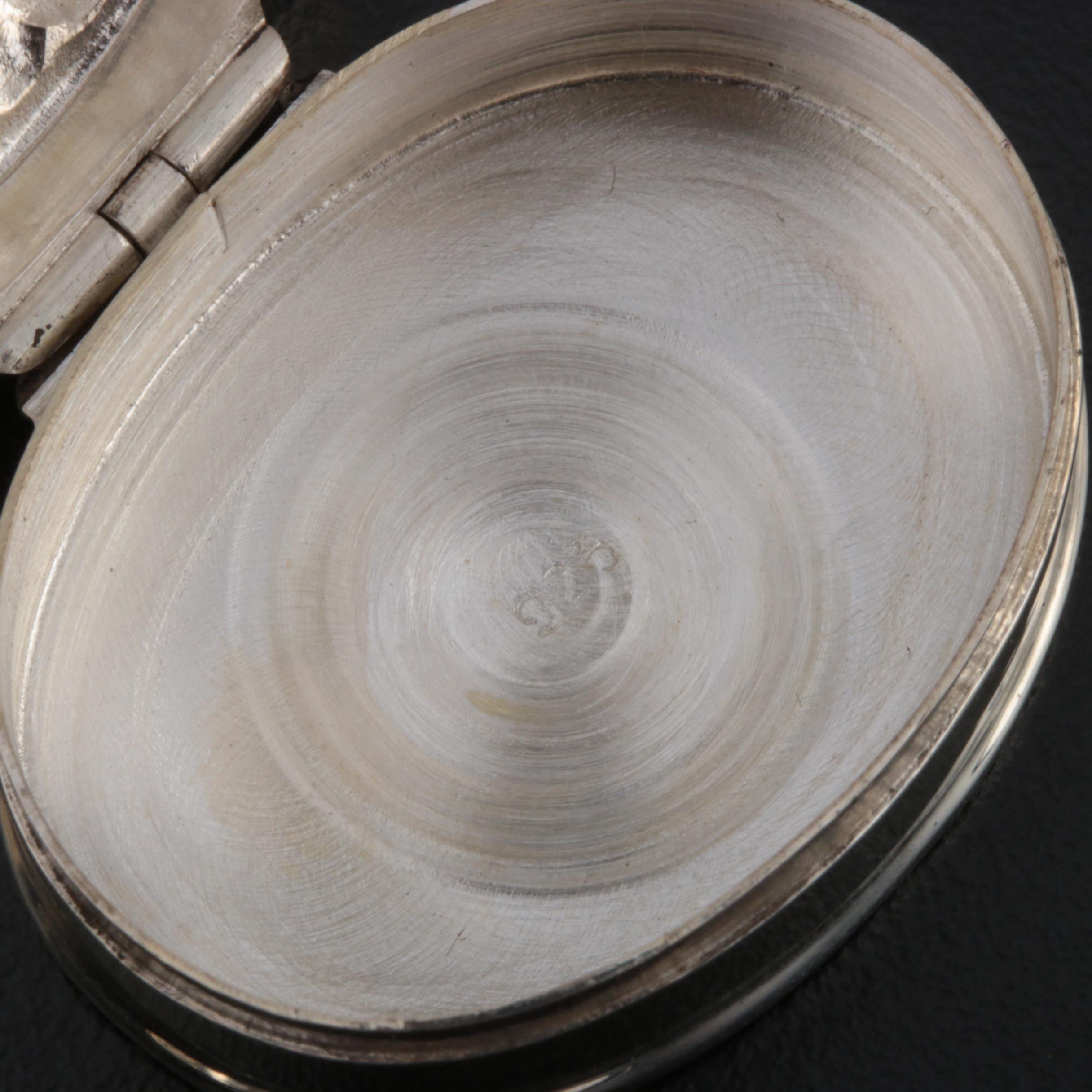 Sterling and Silver Plate Pill Boxes with Italian Electroform Candleholder