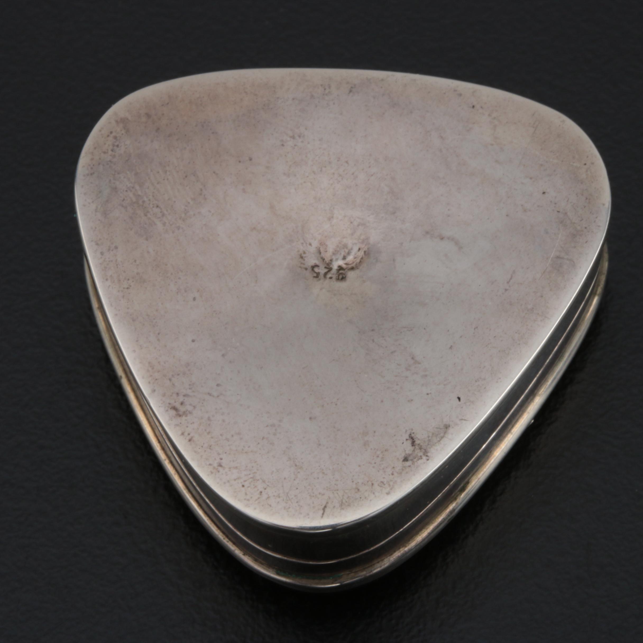 Sterling and Silver Plate Pill Boxes with Italian Electroform Candleholder