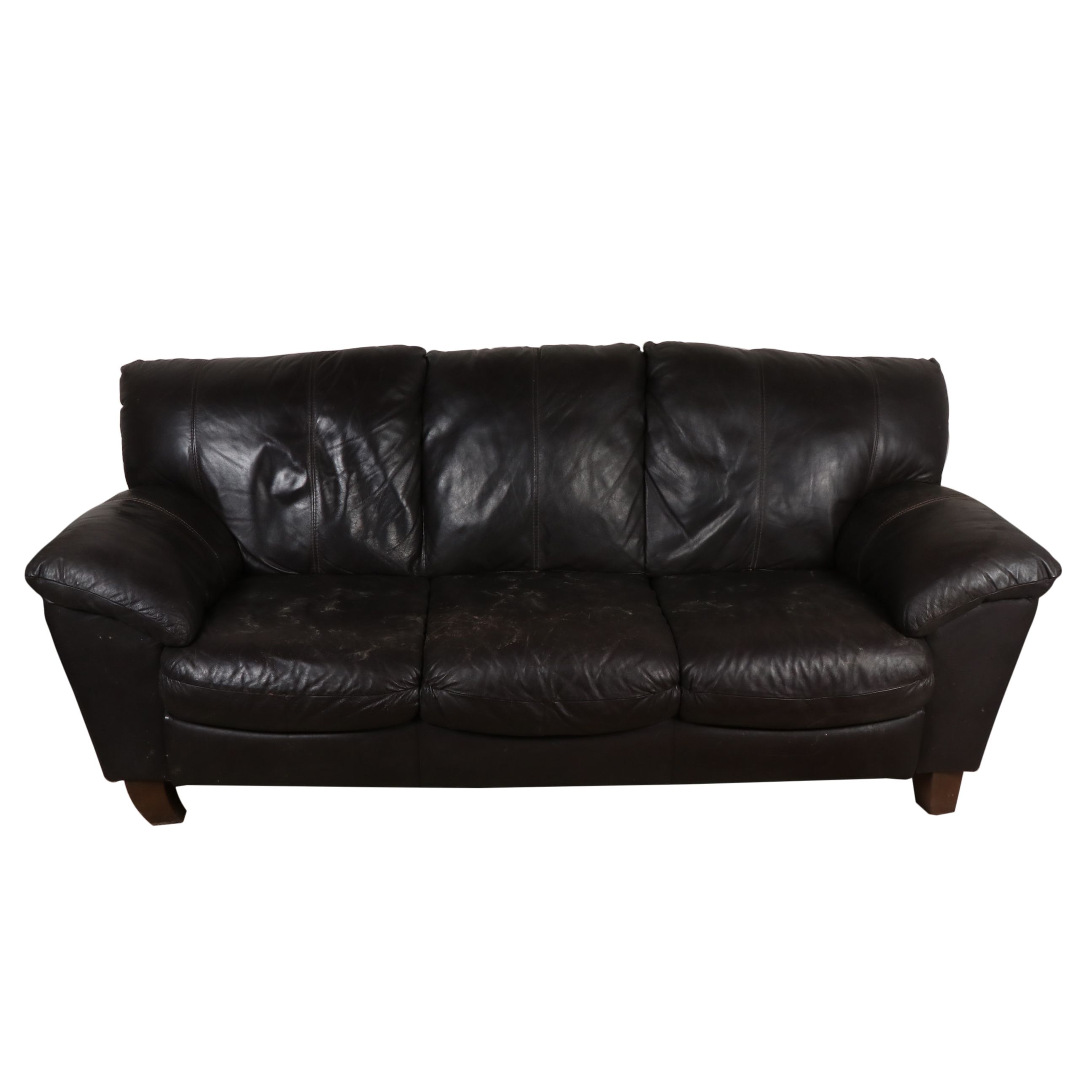 Faux Leather Brown Sofa and Loveseat