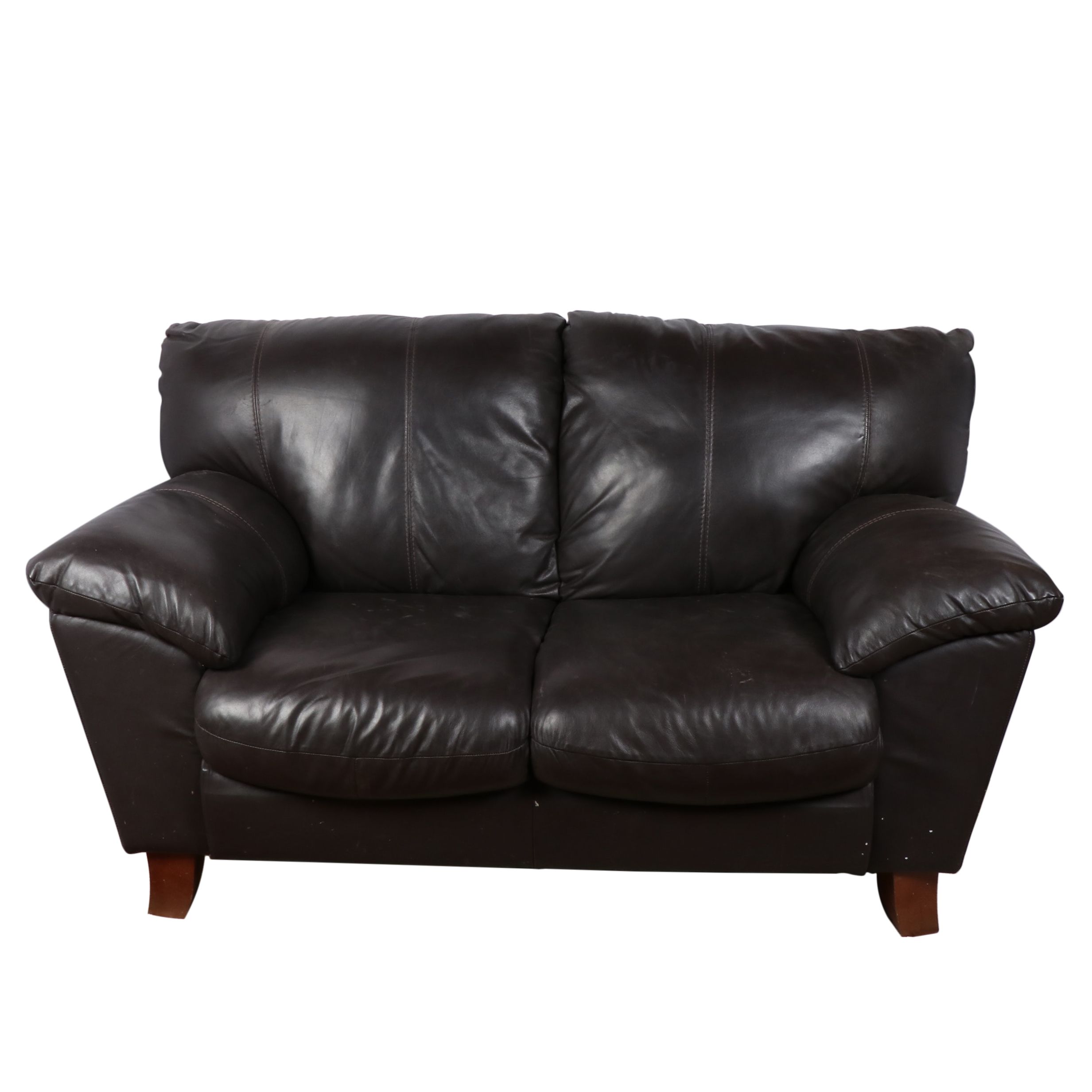 Faux Leather Brown Sofa and Loveseat