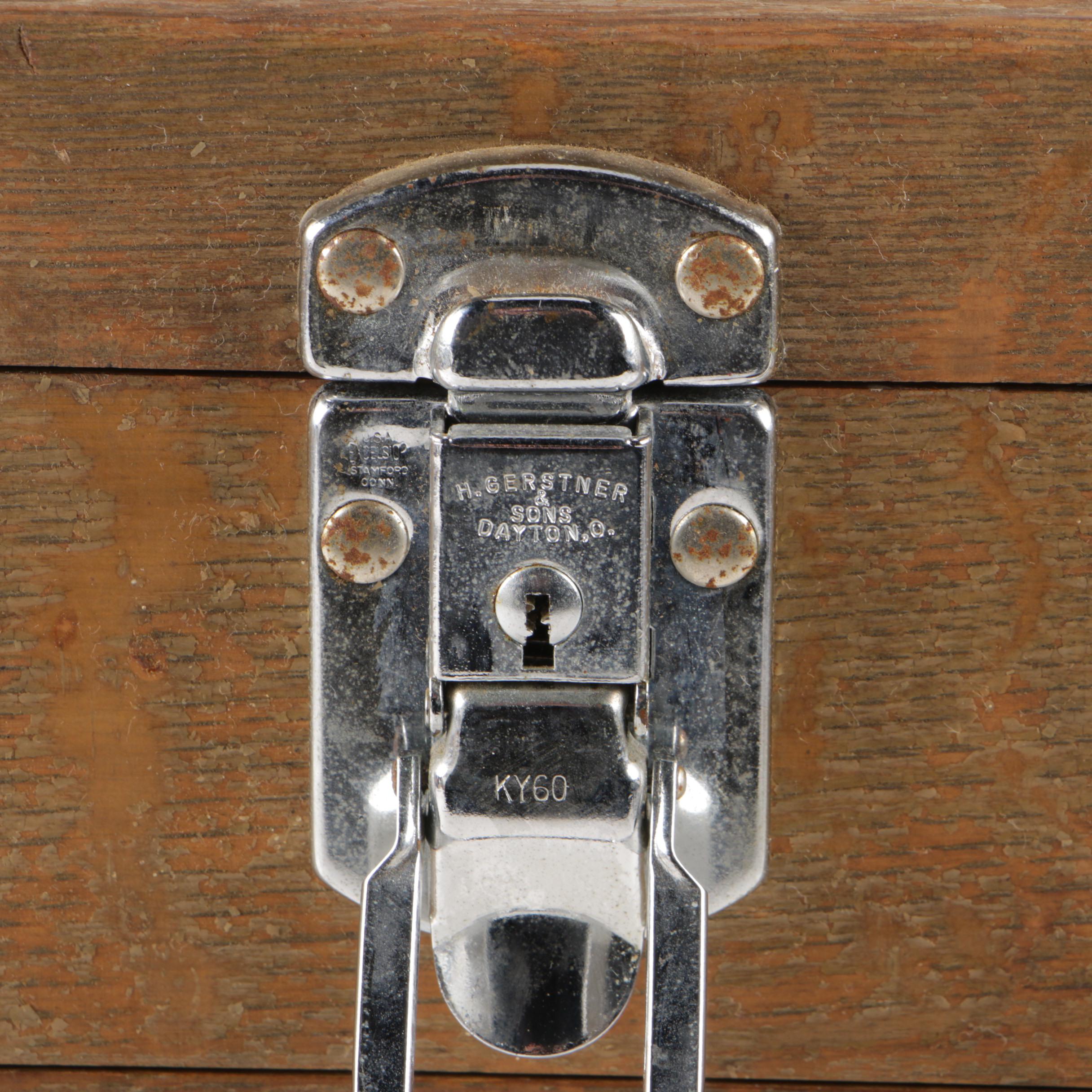 H. Gertsner & Sons Dayton, Ohio, Model "KY60" Oak Machinist Tool Box, Mid-20th C