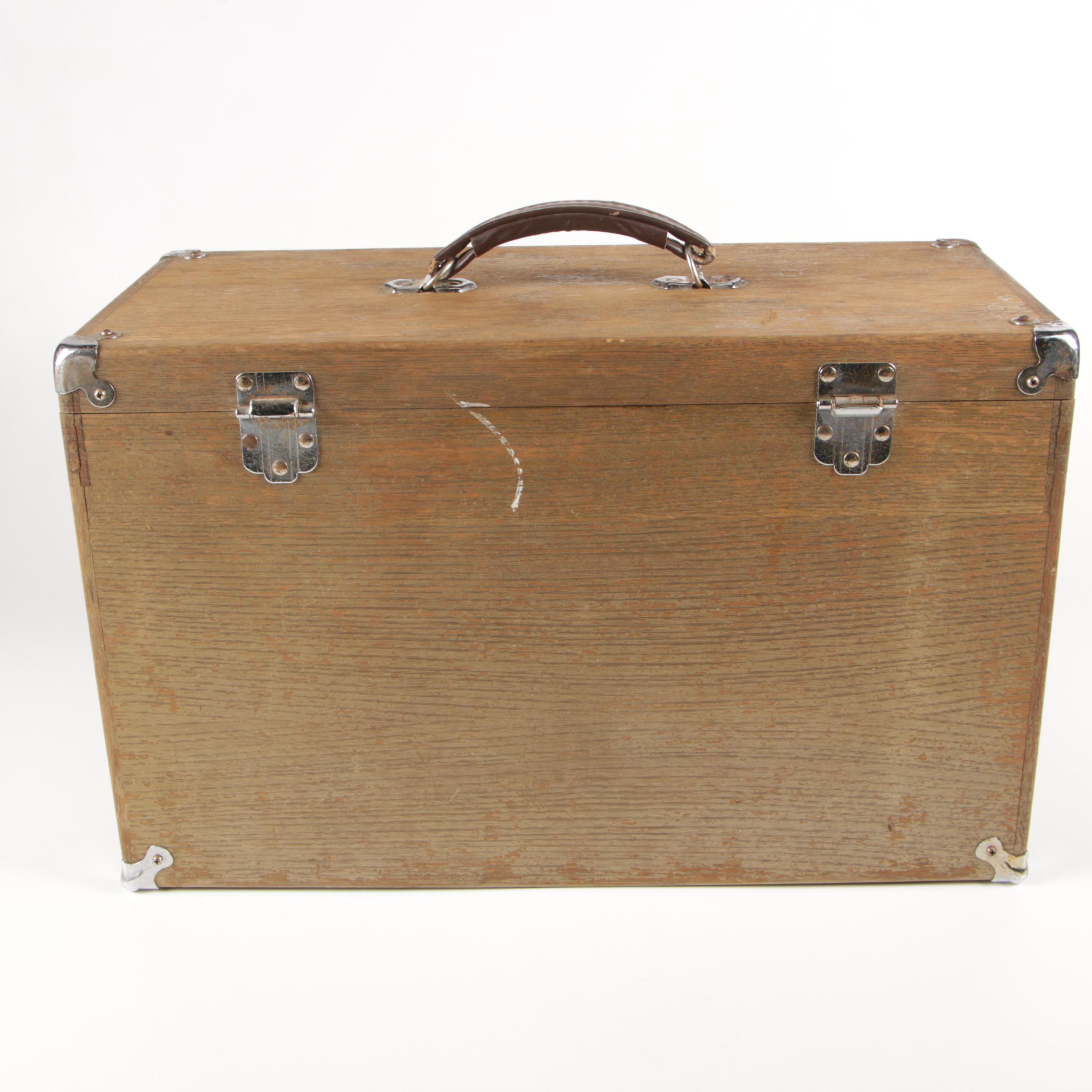 H. Gertsner & Sons Dayton, Ohio, Model "KY60" Oak Machinist Tool Box, Mid-20th C