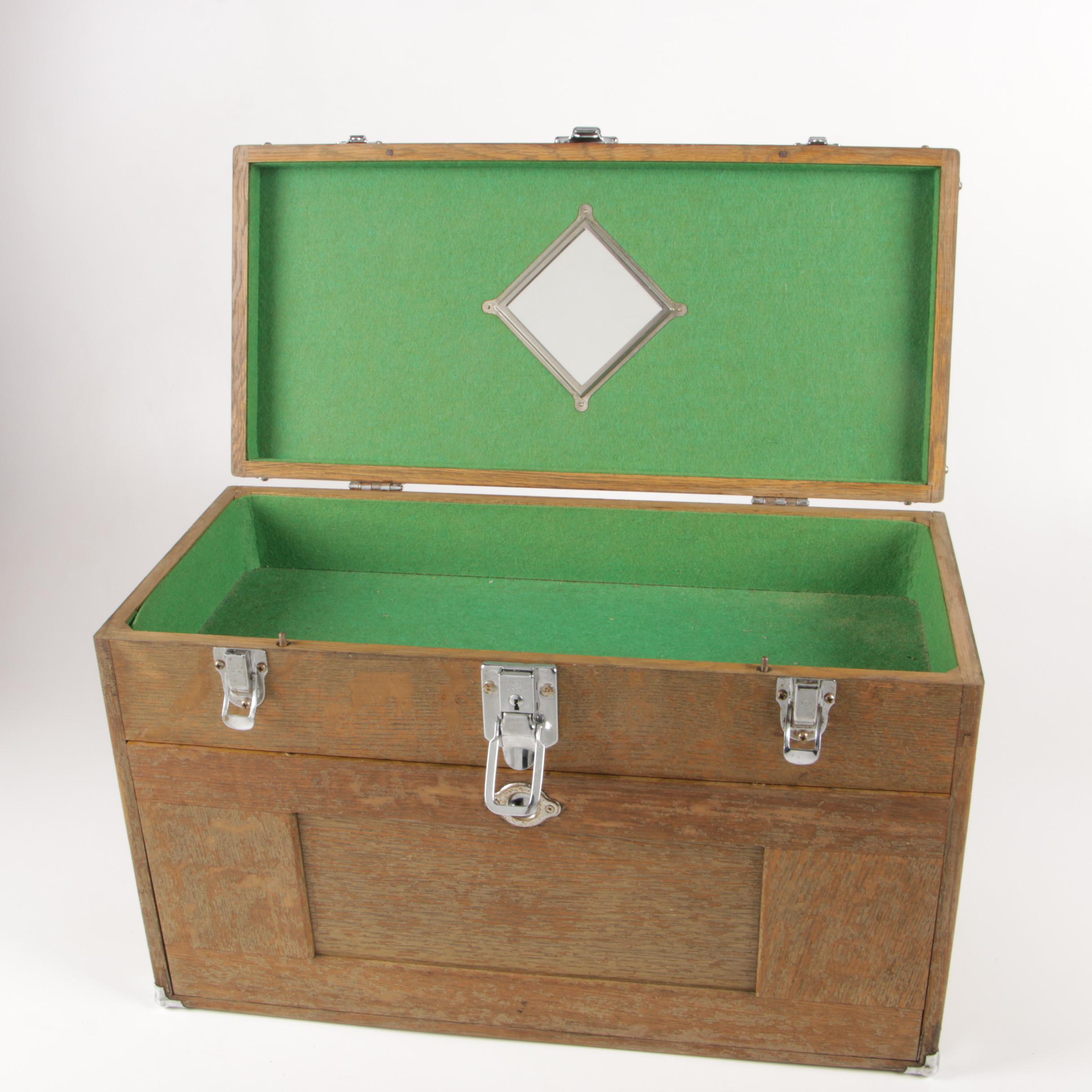 H. Gertsner & Sons Dayton, Ohio, Model "KY60" Oak Machinist Tool Box, Mid-20th C