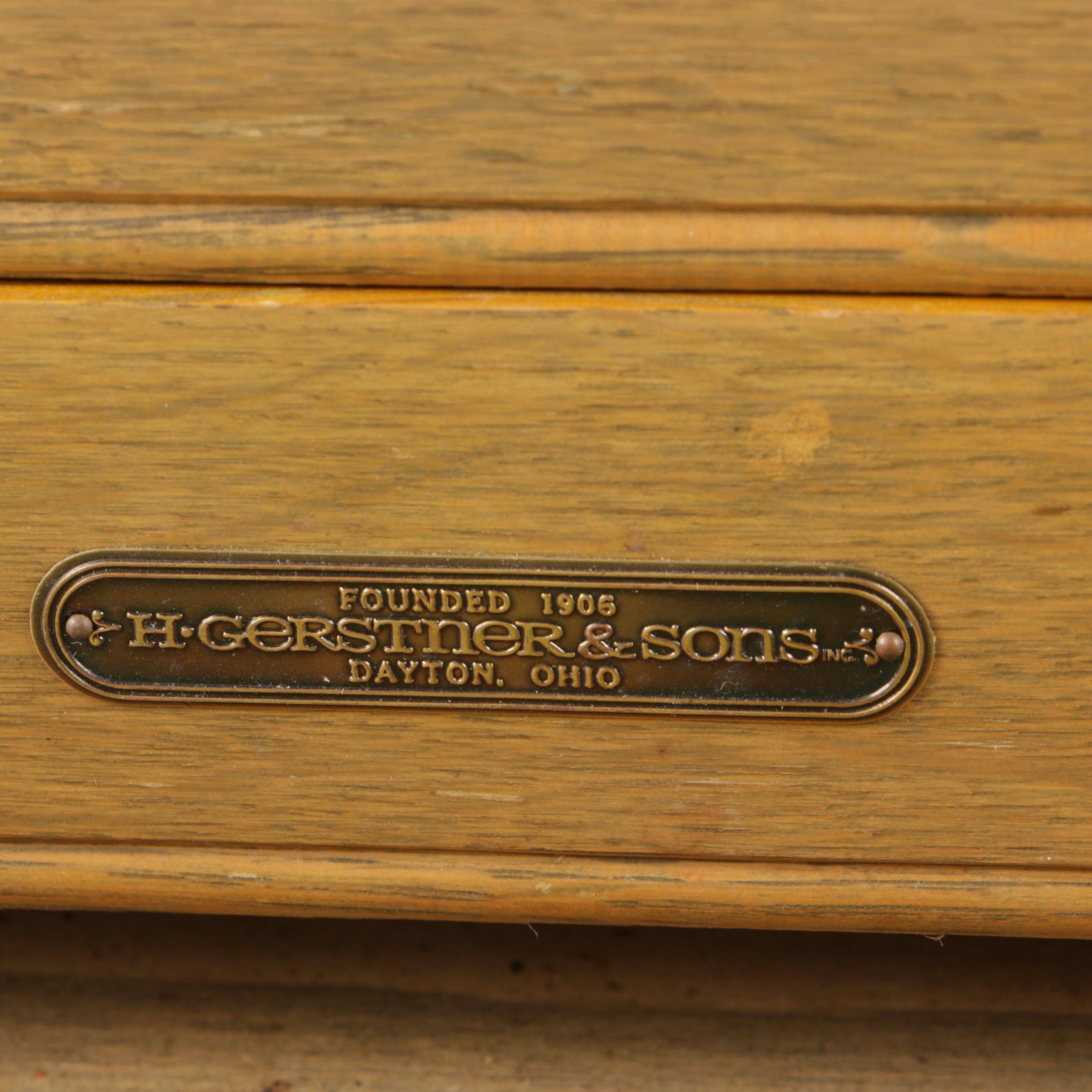 H. Gertsner & Sons Dayton, Ohio, Model "KY60" Oak Machinist Tool Box, Mid-20th C