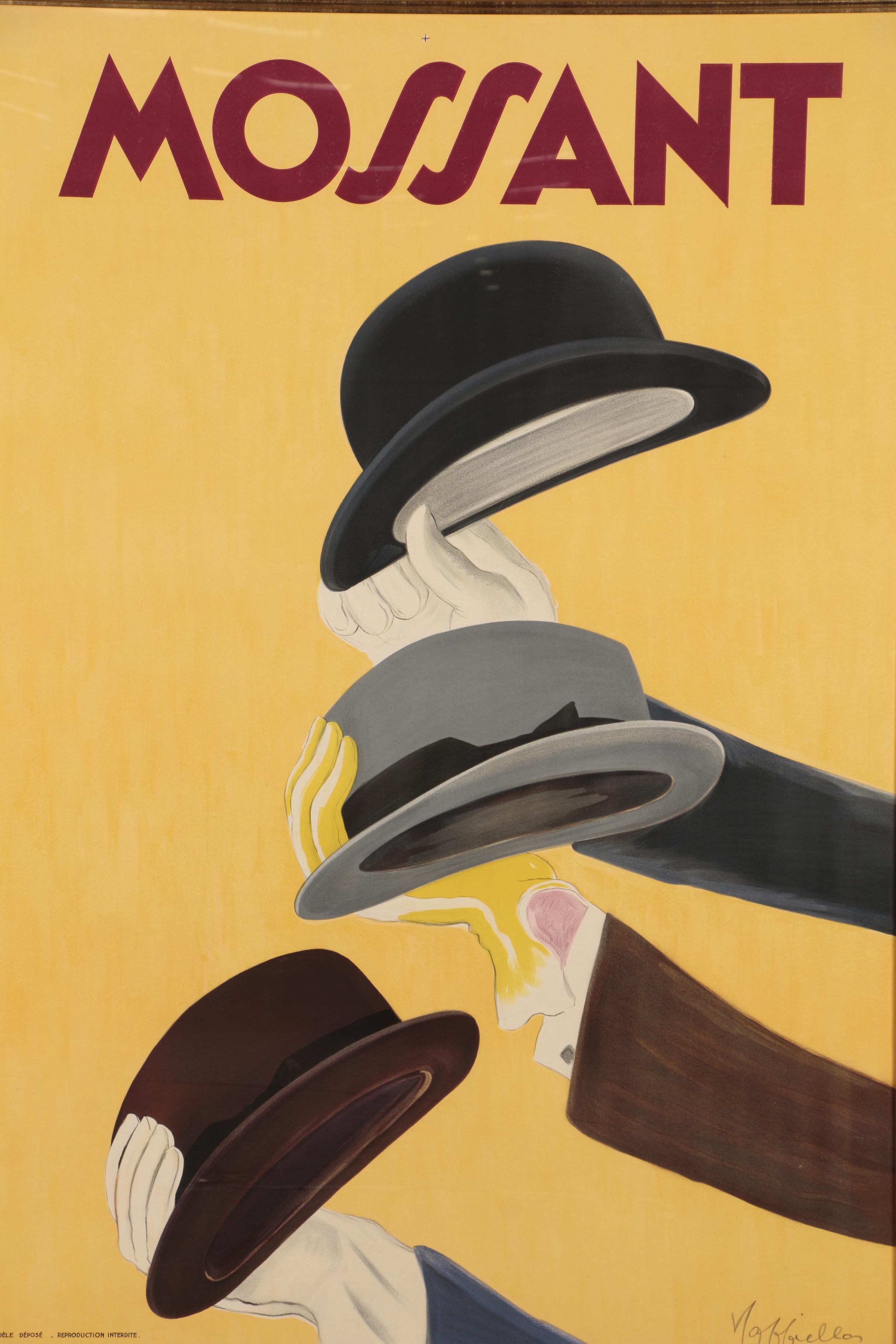 Leonetto Cappiello Lithographic Poster for Mossant Hats, 1938