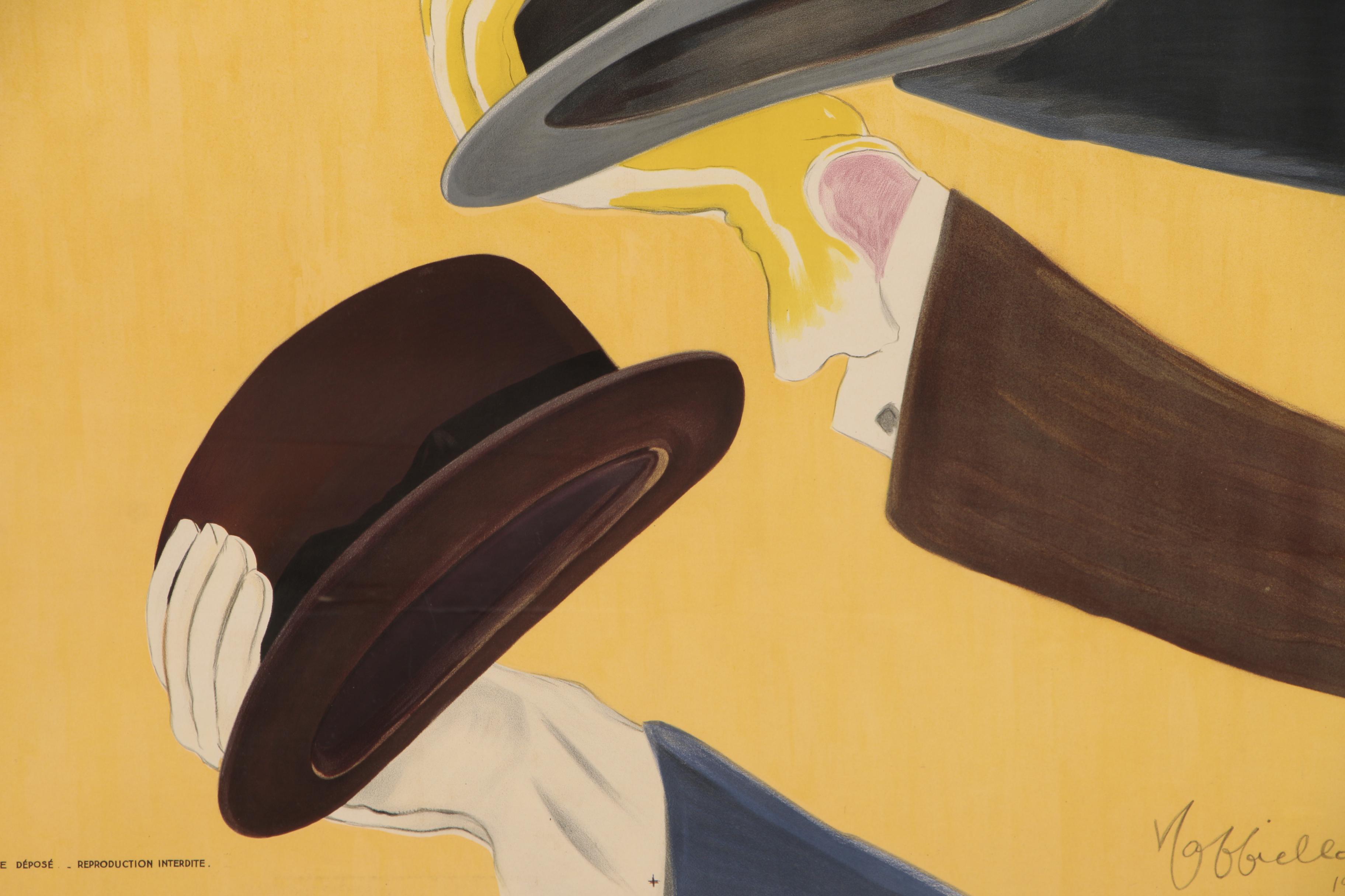 Leonetto Cappiello Lithographic Poster for Mossant Hats, 1938