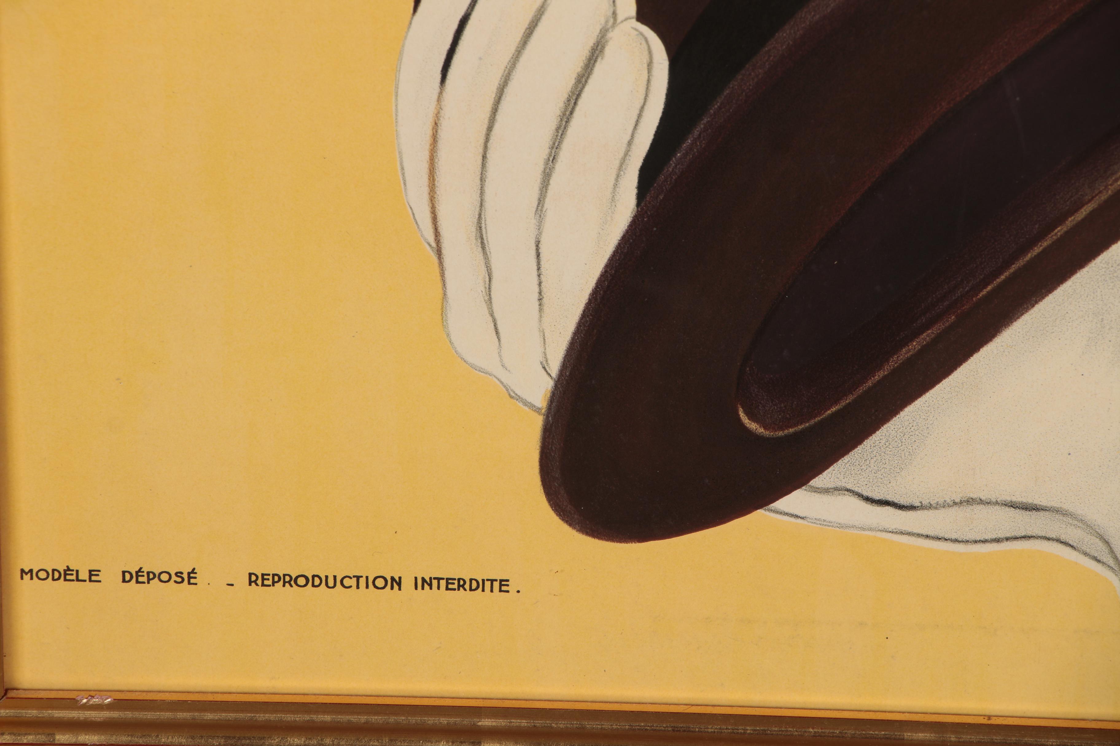 Leonetto Cappiello Lithographic Poster for Mossant Hats, 1938